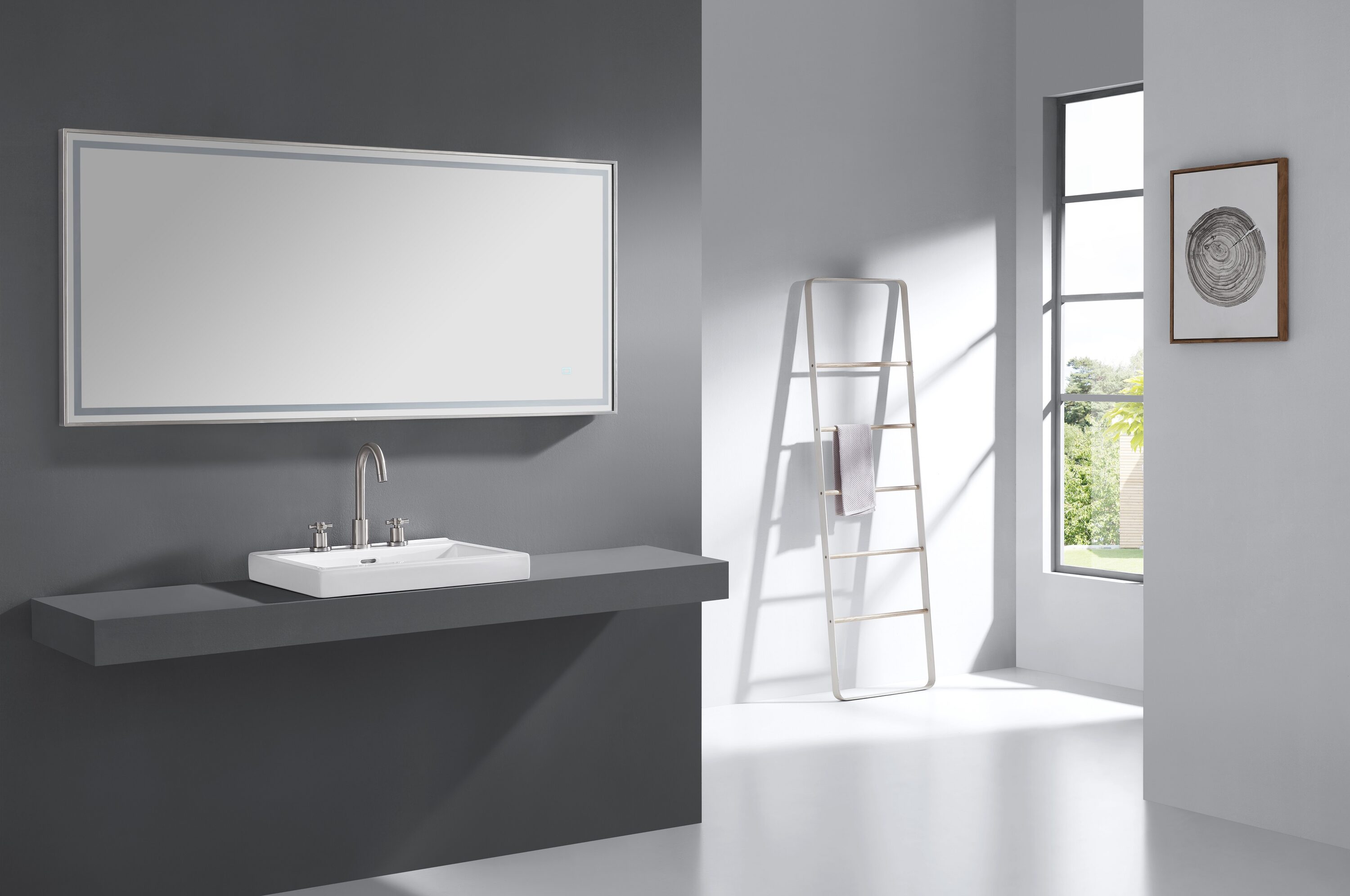 Rectangular Stainless Steel LED Bathroom Vanity Mirror