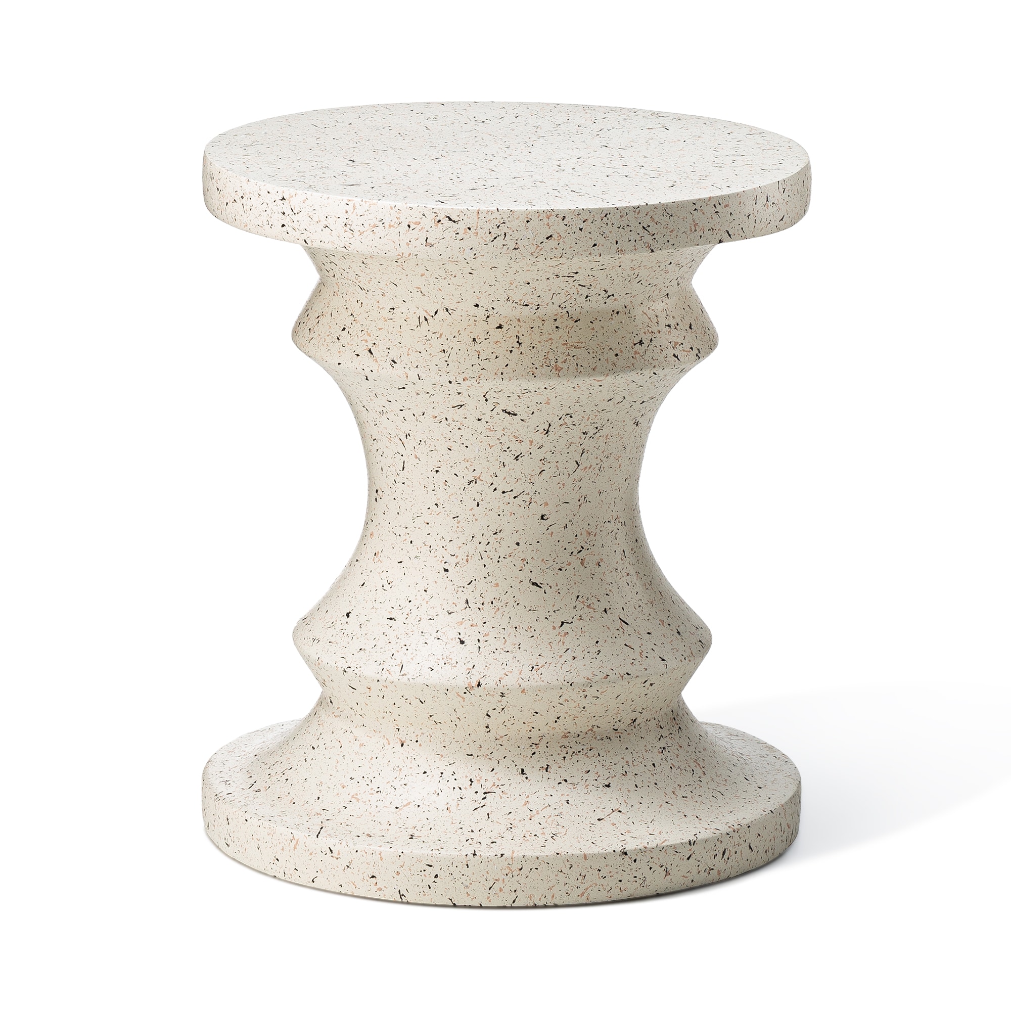 Glitzhome 2029500030 18.25-Inches White Magnesium oxide Barrel Garden Stool