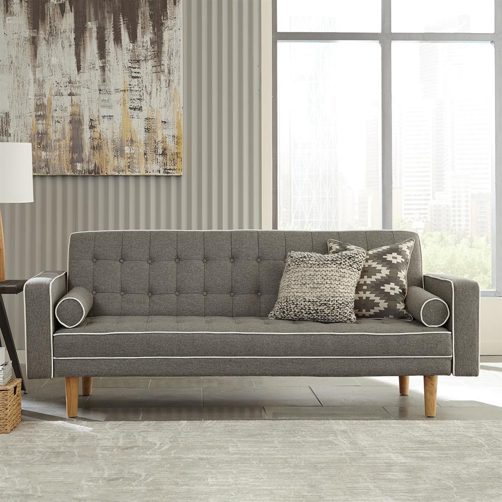 Scott Living 360022 Tastemaker Grey Contemporary/Modern Polyblend Futon