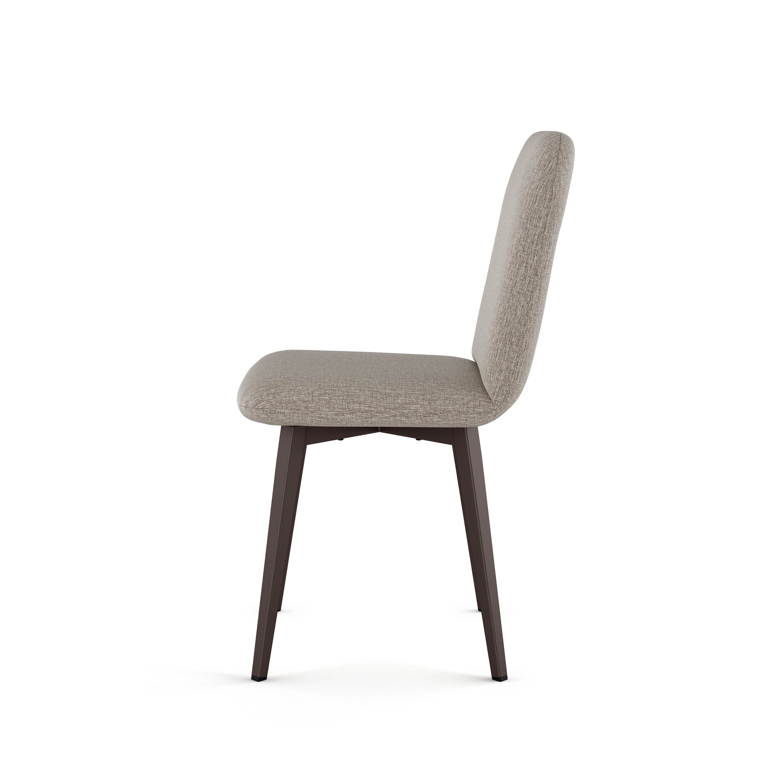 Beige and Brown Upholstered Metal Side Chair