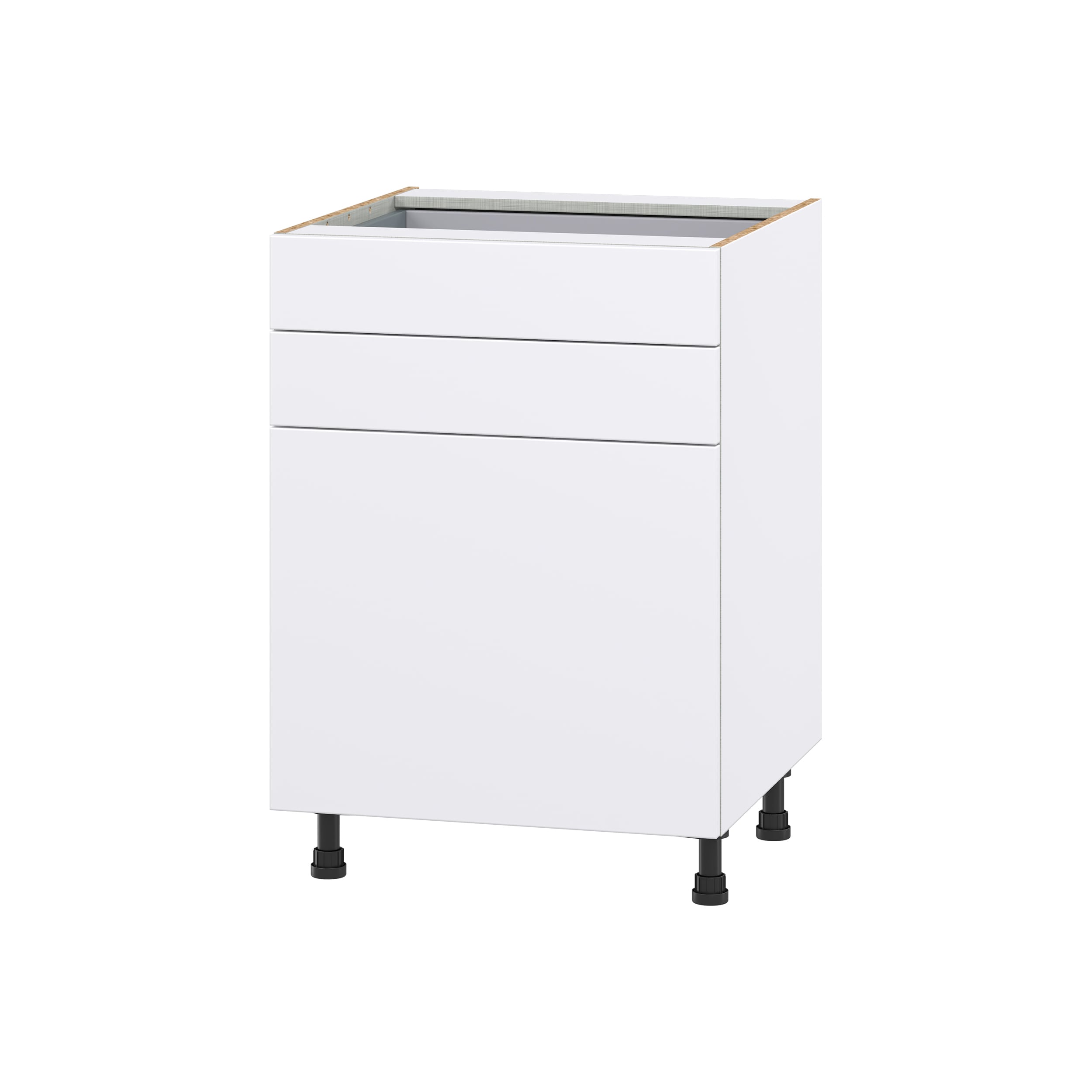 Hugo&Borg DSB24B(L/R)-LA Lasalle 24-in W x 34.5-in H x 24-in D Bright White Slab 2 -Drawers Base Fully assembled Cabinet (Flat Panel Slab)