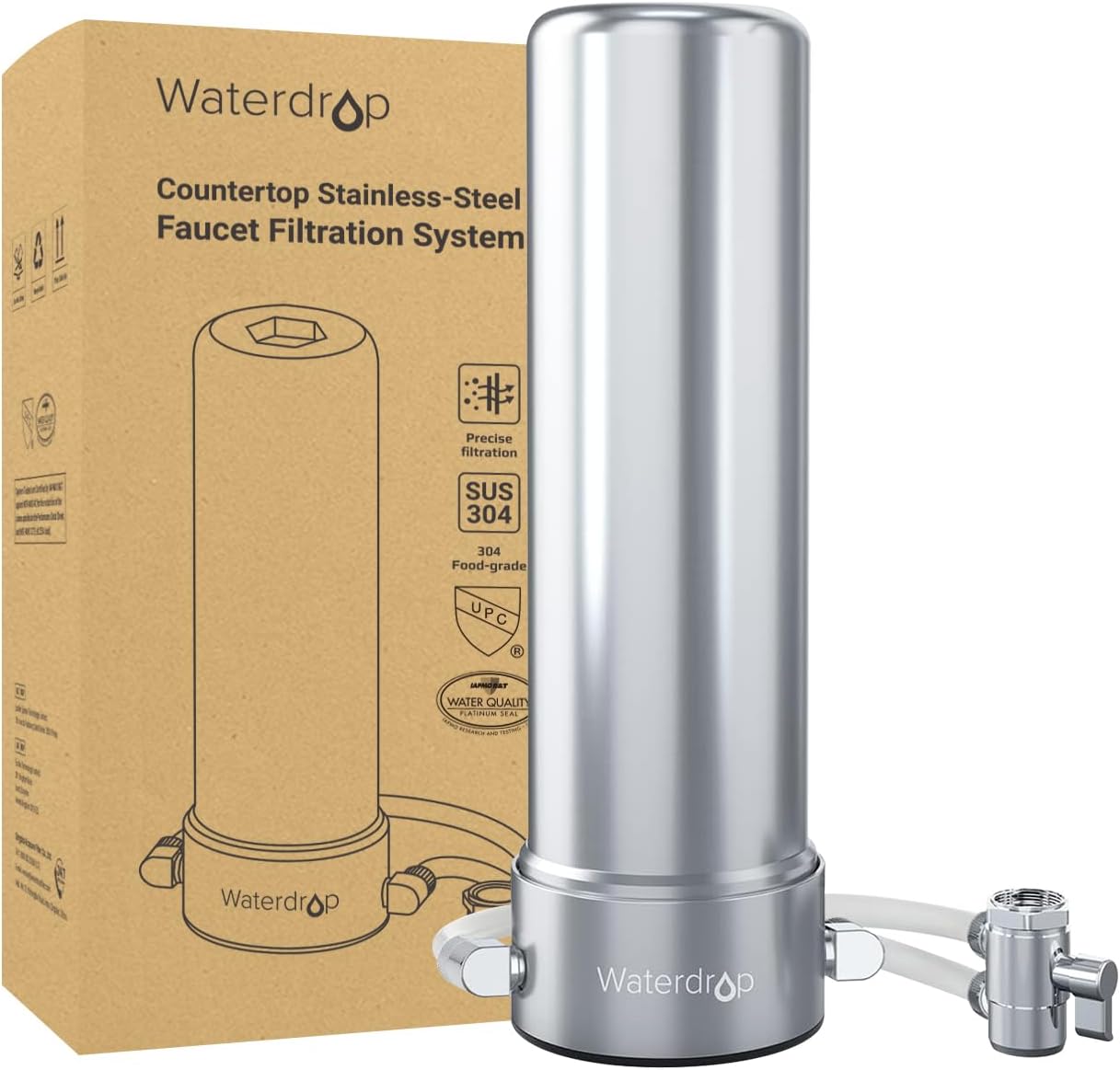Waterdrop B-WD-CTF-02 Stainless Steel Countertop Filter System Carbon block Silver Counter top filter