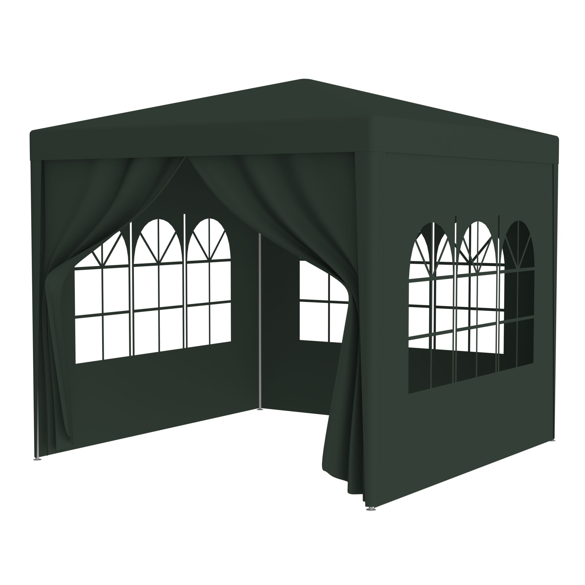 10 ft. x 10 ft. Green Outdoor Party Tent Canopy with Removable Walls
