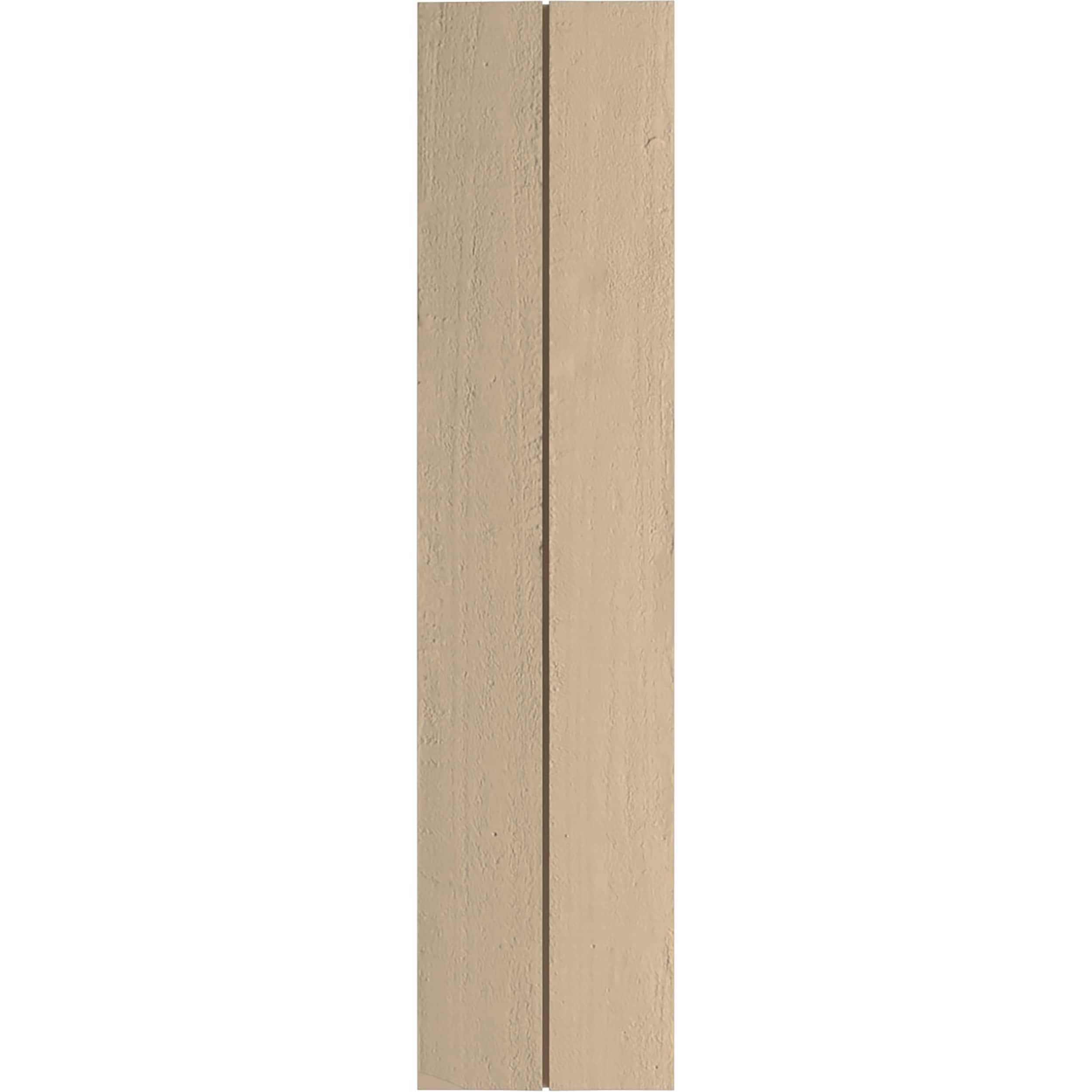 Ekena Millwork SHUBJN11X24RCPR 11-in W x 24-in H Rough Cedar Paintable/Stainable Board and batten No batten Exterior Shutters ( 2 -Pack )
