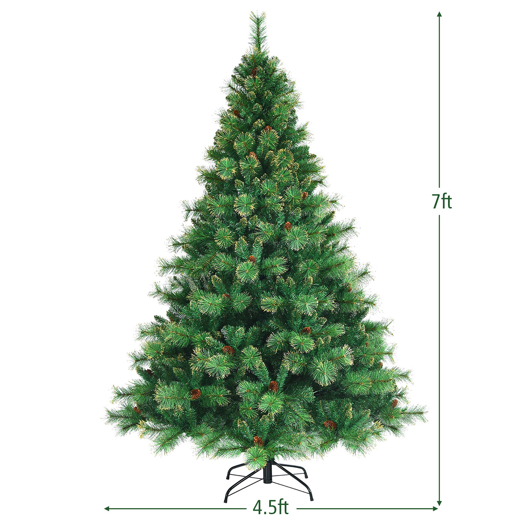 Costway 7-ft Pre-lit Artificial Christmas Tree with LED Lights in the ...