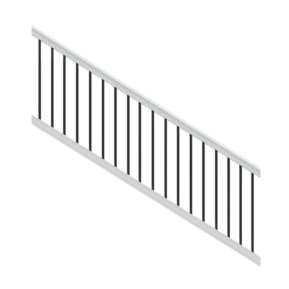 Freedom Prescot 8-ft x 3-in x 3-ft White PVC Deck Stair Rail Kit at ...