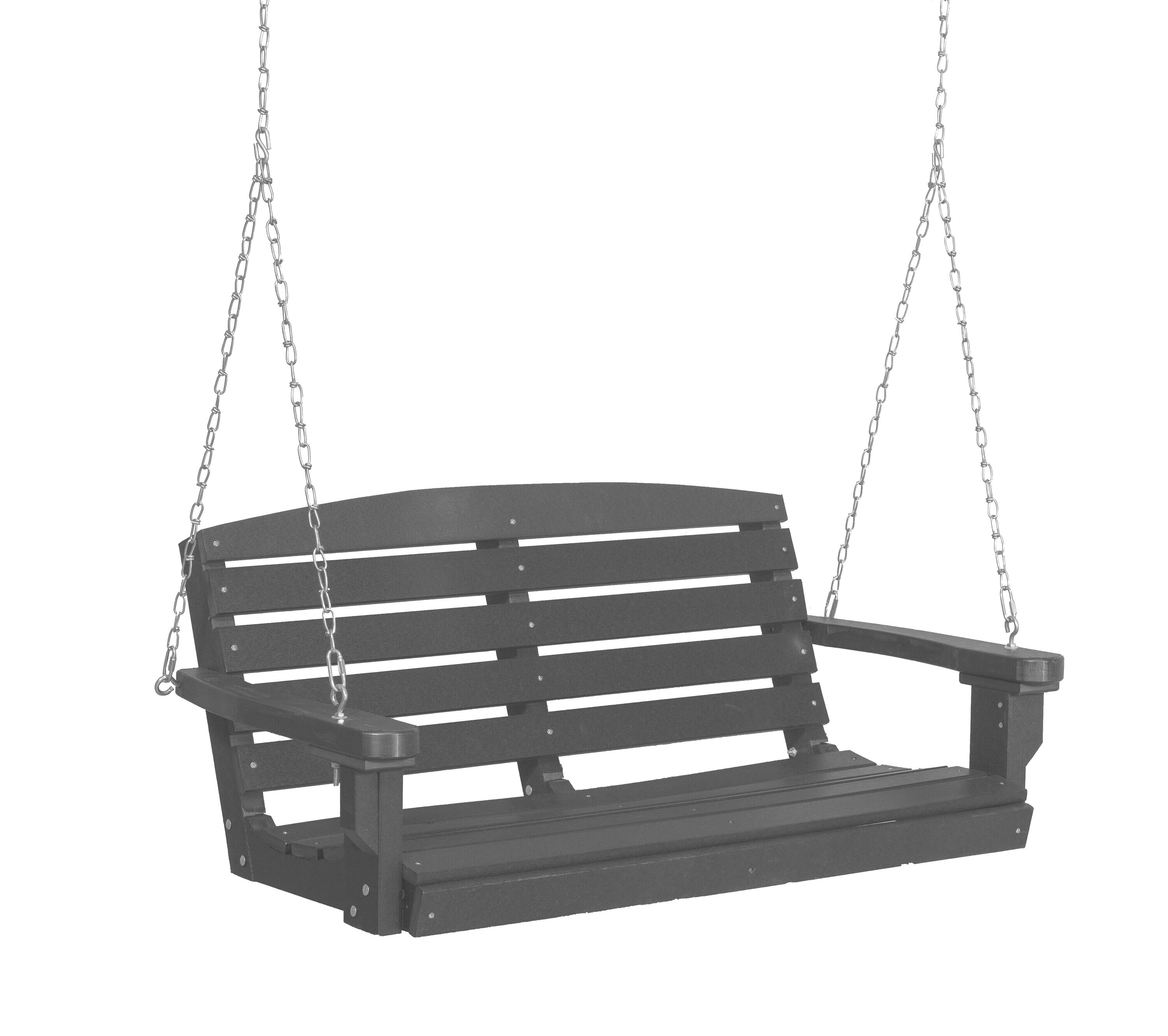 Classic Dark Gray HDPE 2-Person Porch Swing