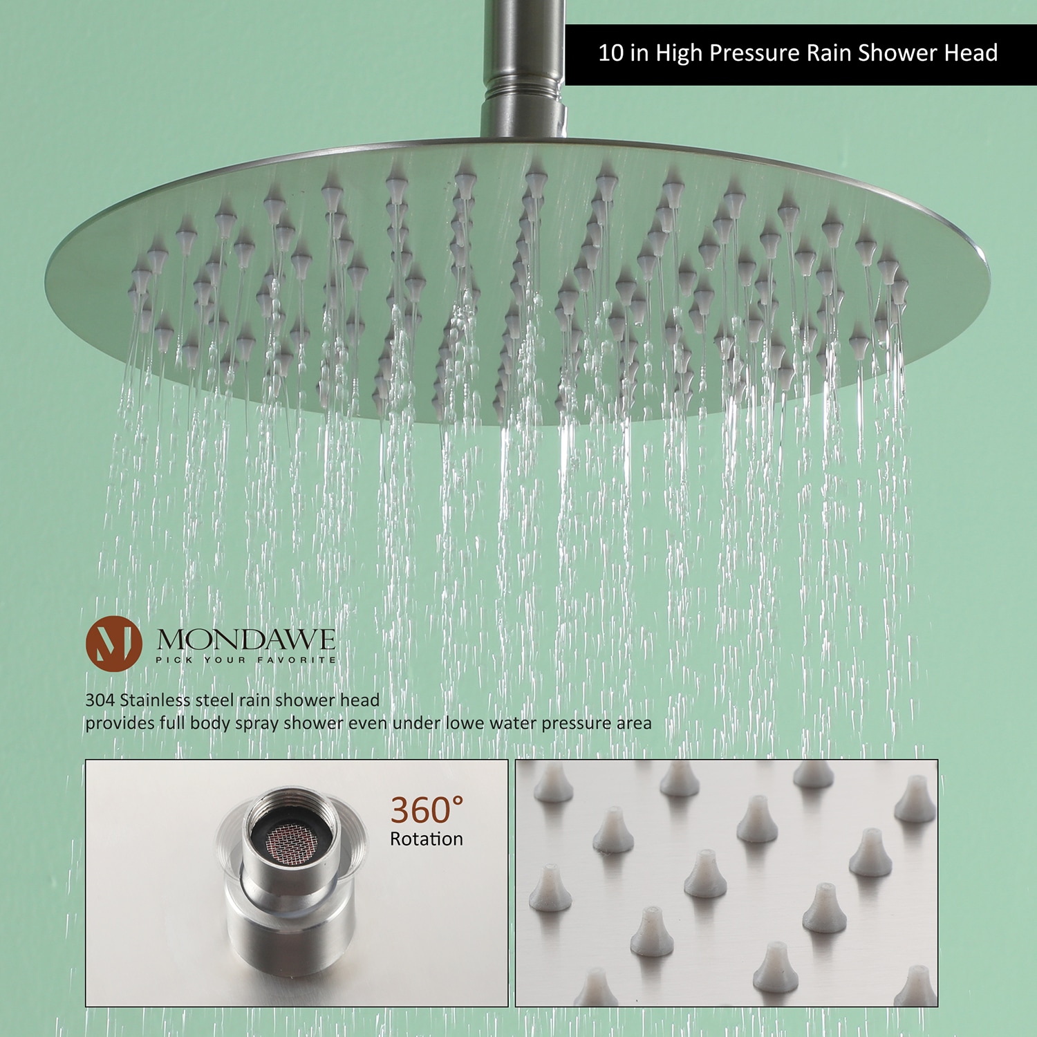 Mondawe MOSL030-10BN Showerhead-Bar-Panels - View #4