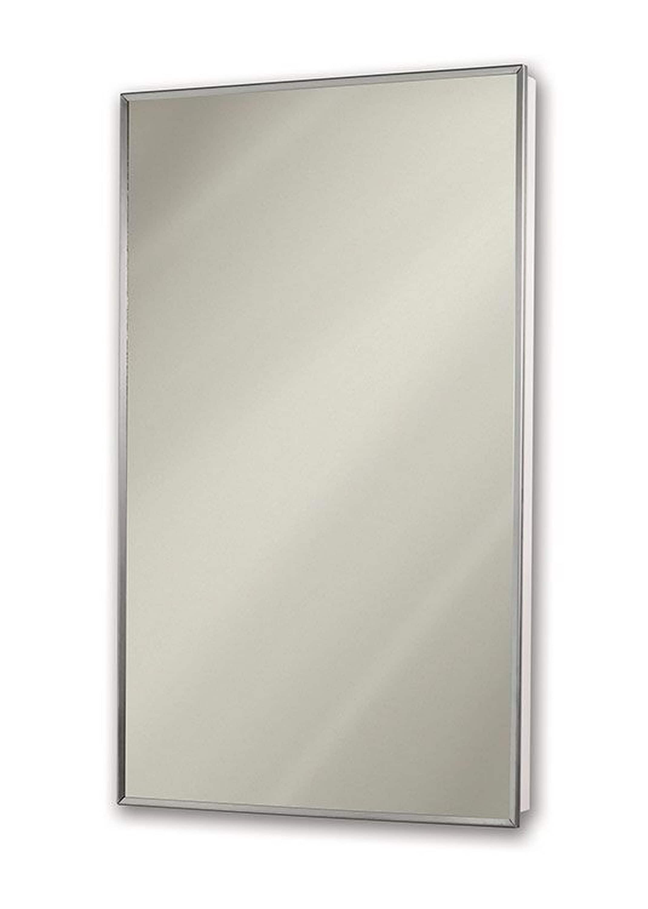 Broan B772193X Styleline 16-in x 26-in Recessed Mount Stainless Steel Mirrored Medicine Cabinet