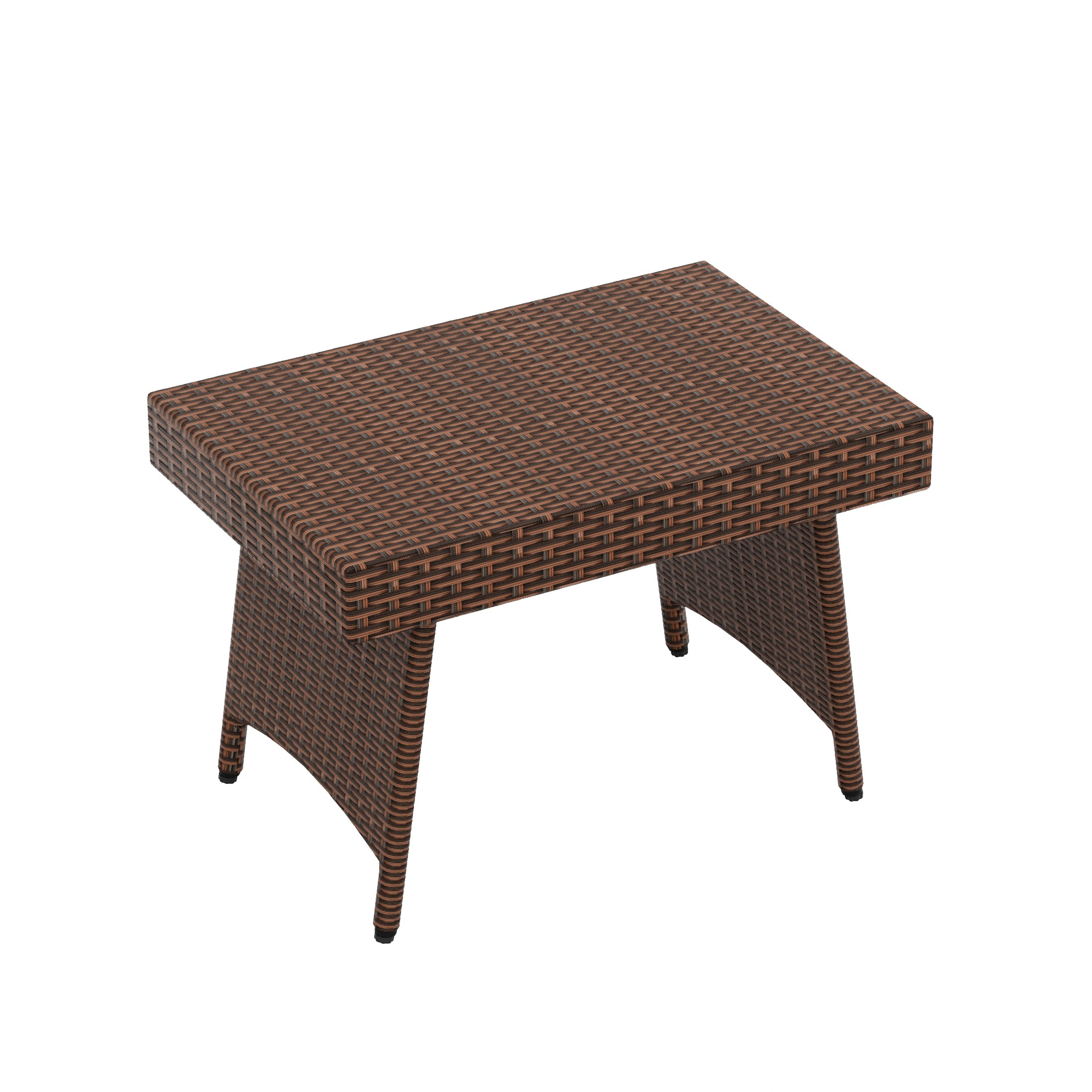 Westin Furniture OP8009-BR Tripod Rectangle Wicker Outdoor Coffee Table 15.6-in W x 23.4-in L