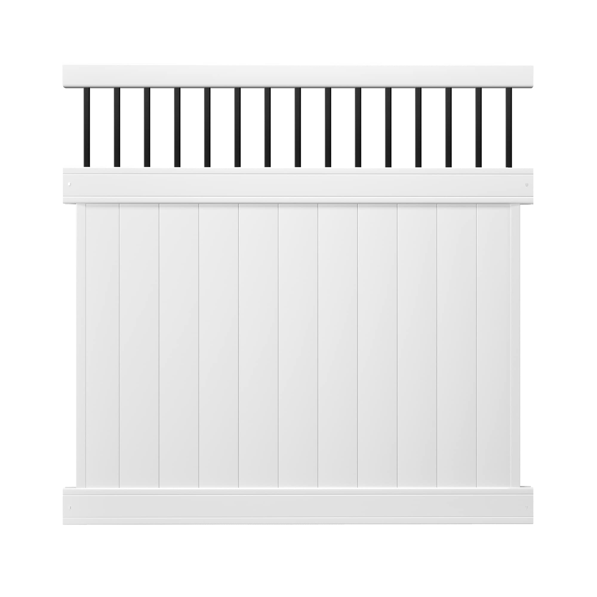 Outdoor Essentials 246062 Lakewood 6-ft H x 6-ft W White Privacy Vinyl Baluster Top Fence Panel (Unassembled)