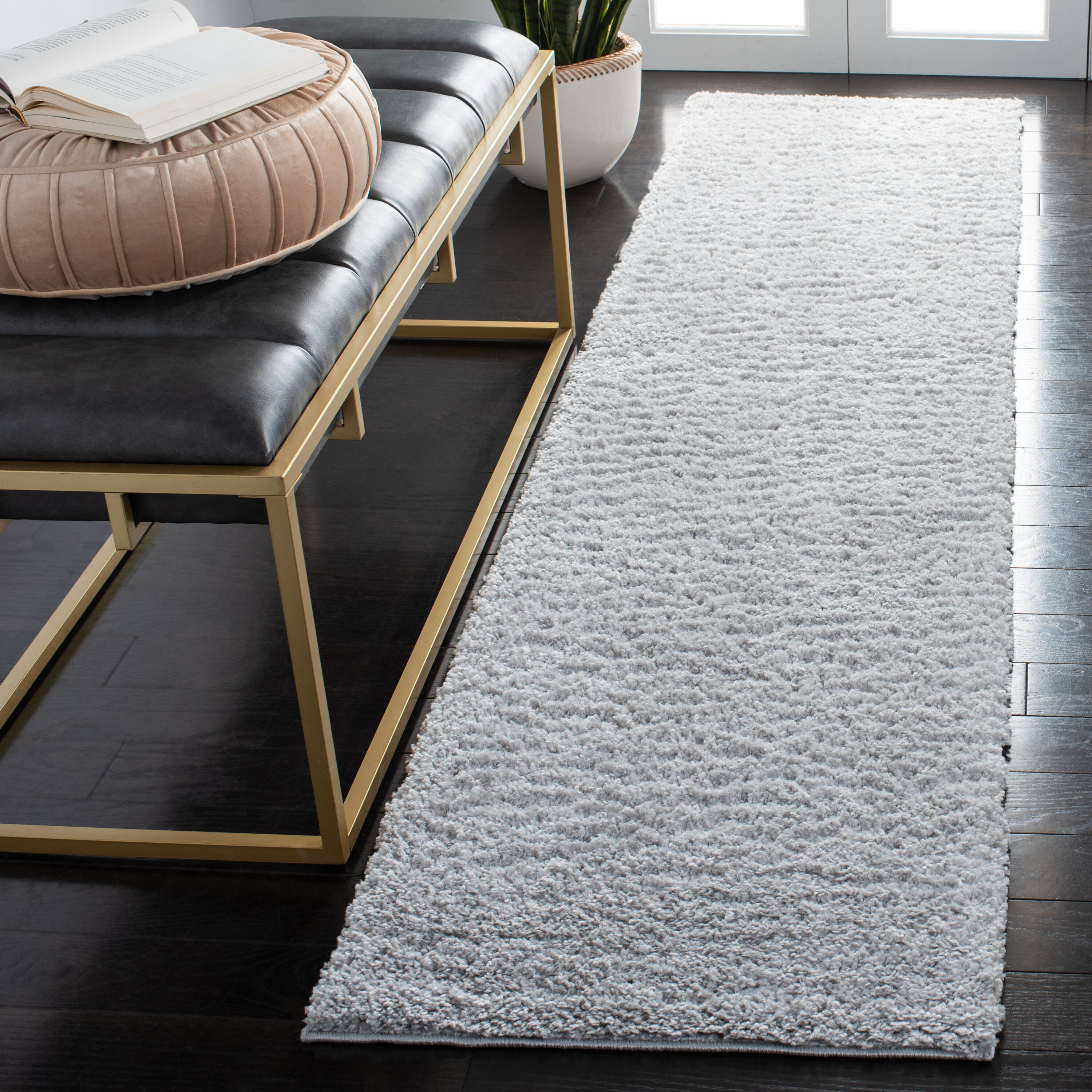 August Shag 511F Light Grey 2ft x 8ft Runner Rug