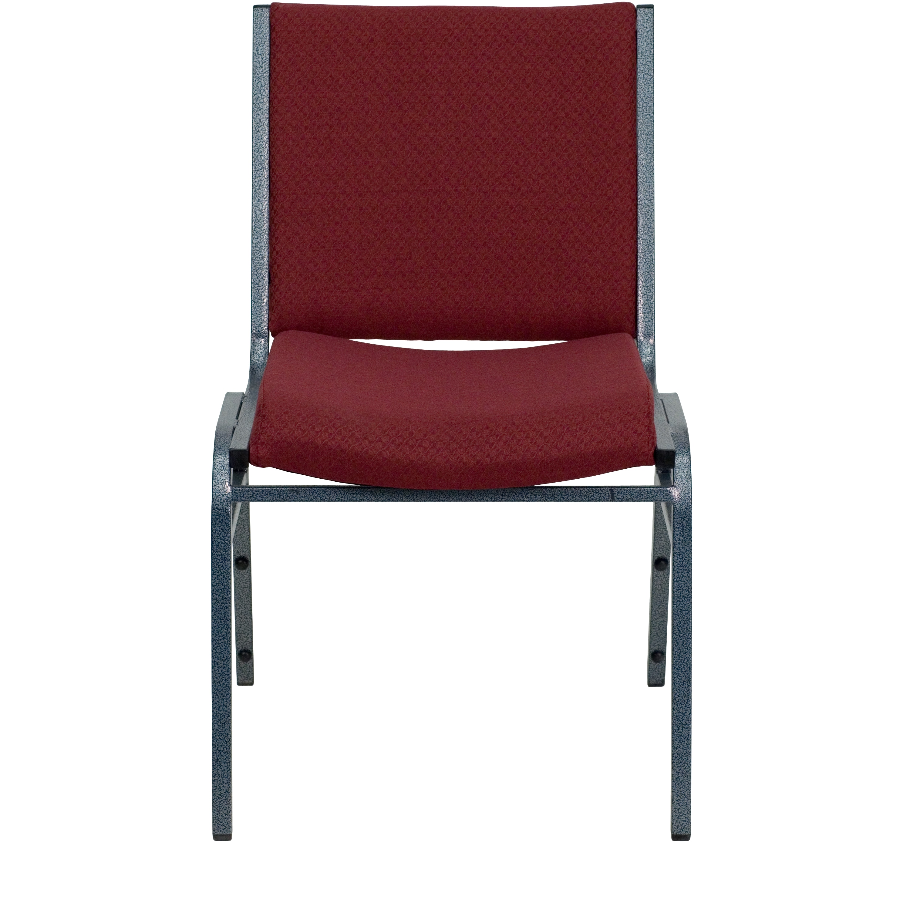 Burgundy Patterned Fabric Armless Stacking Reception Chair