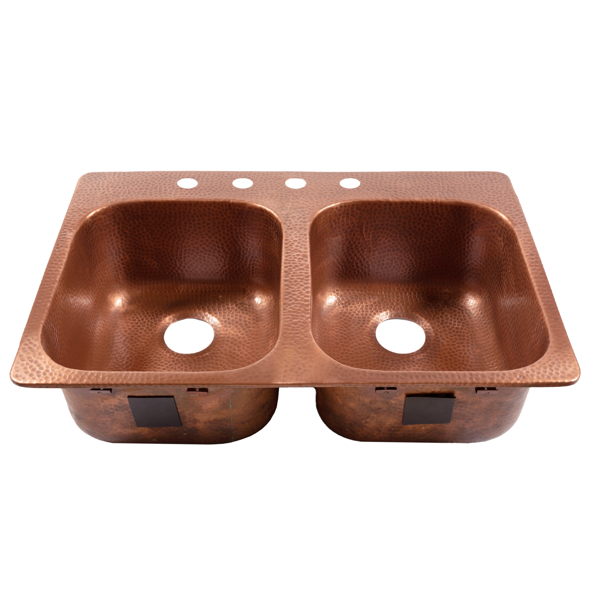 Handcrafted Copper Double Bowl Farmhouse Kitchen Sink