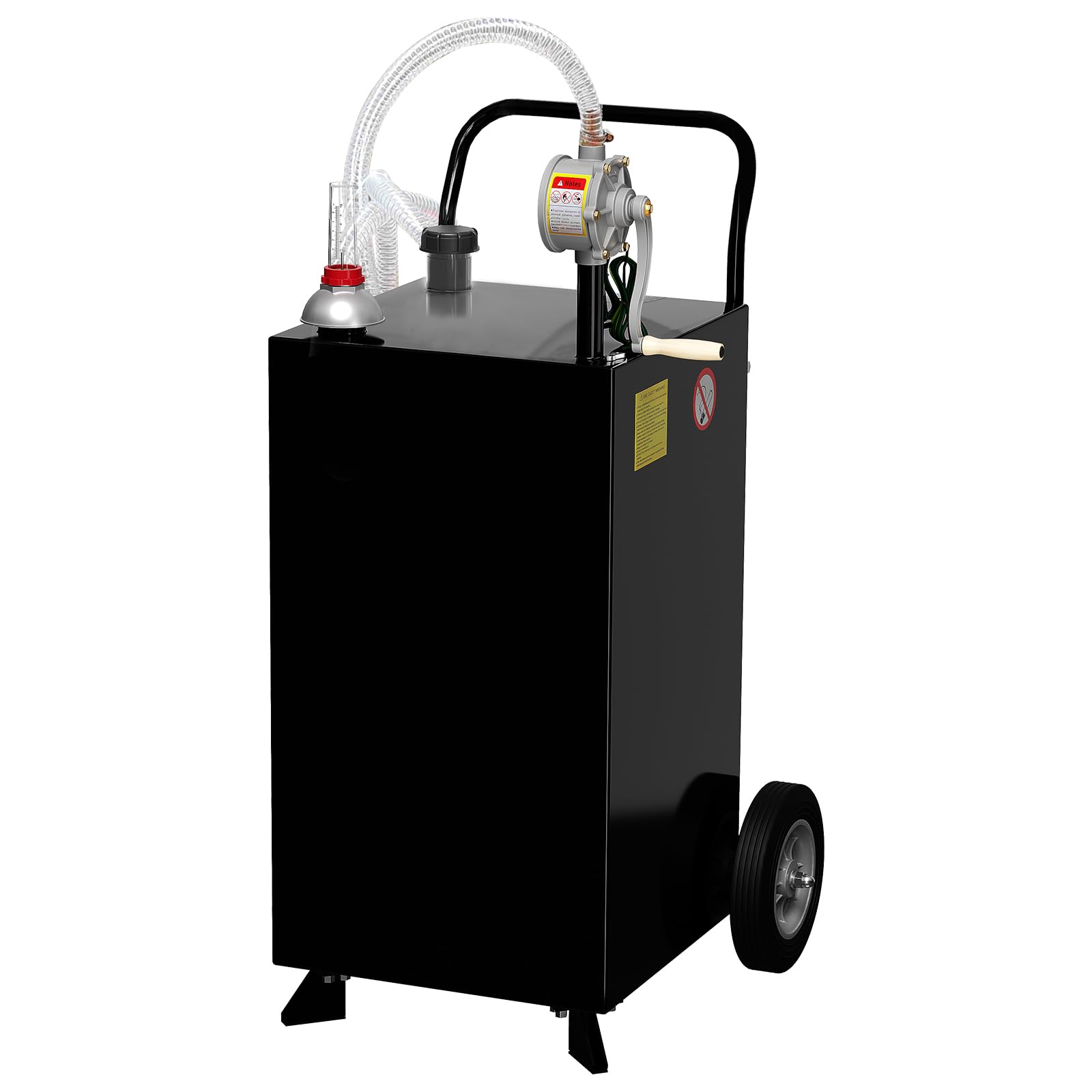 GarveeLife - 45 Gallon Portable Fuel Caddy Mobile Gasoline Diesel Fuel Transfer Tank Black