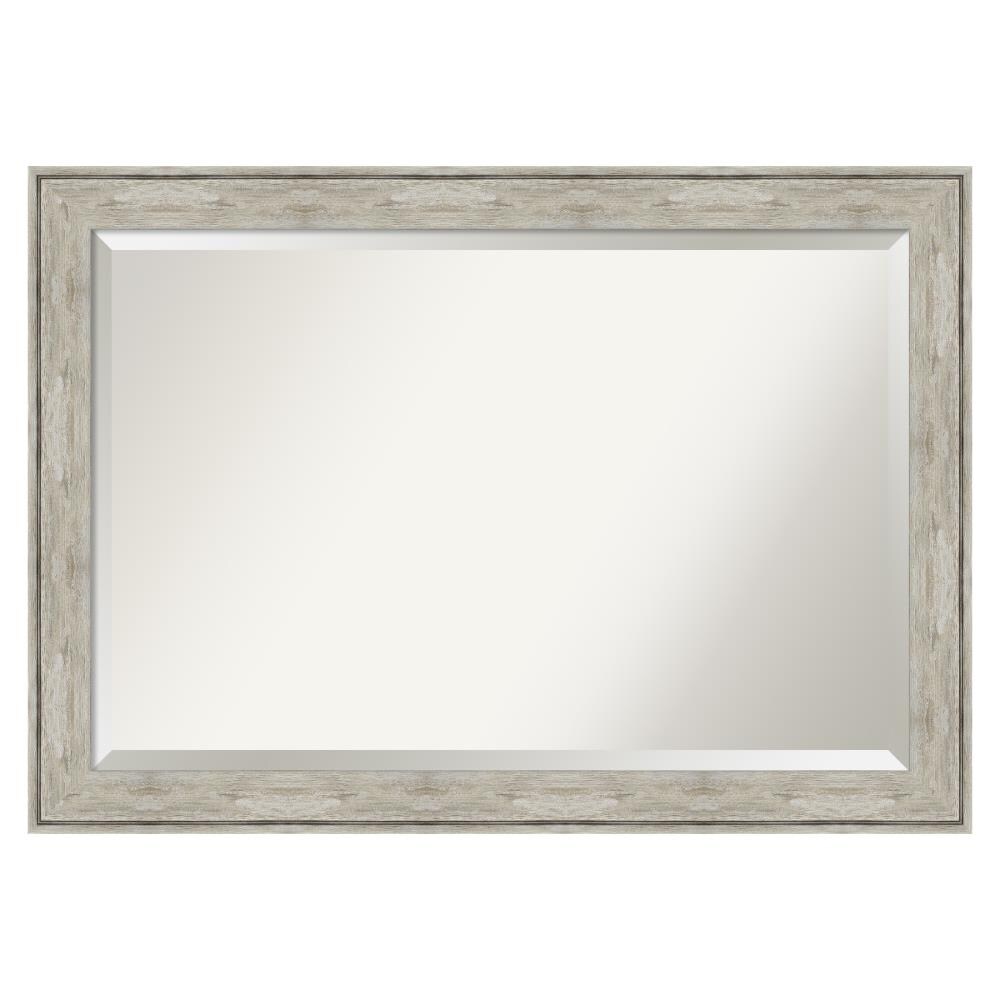 Amanti Art DSW4960946 Crackled Metallic 41-Inches x 29-Inches Framed Rectangle Bathroom Vanity Mirror ( Silver )