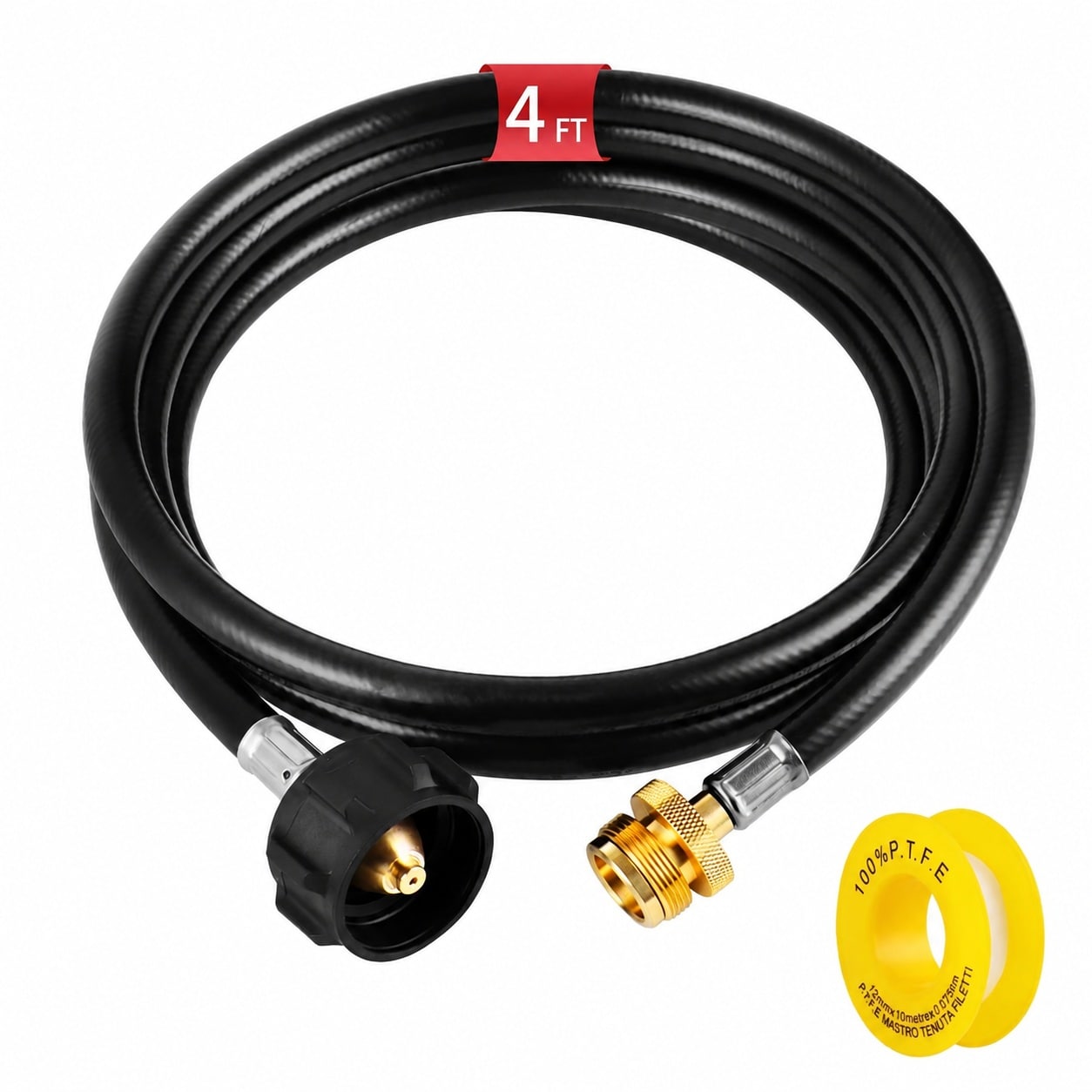 JVFCXXV - Propane Hose 4ft Adapter Converts One Pound to Twenty Pound Tank for Portable Grill He...