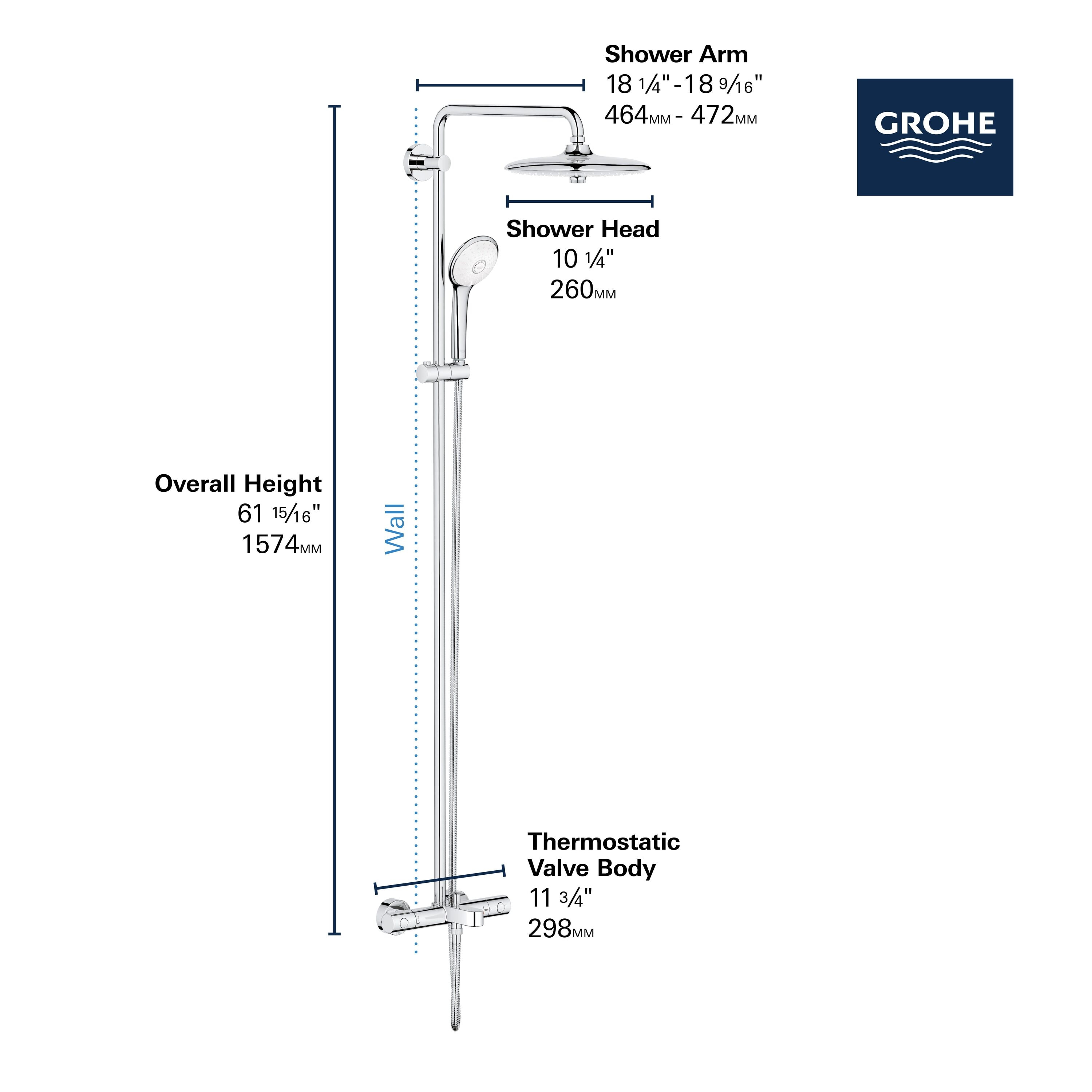 GROHE 26486000 Showerhead-Bar-Panels - View #9