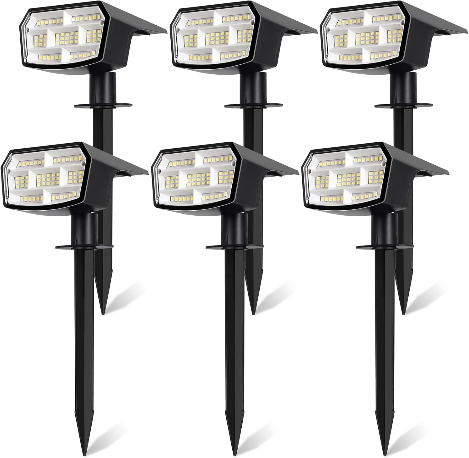Nordic Hygge B0C2PCJJ1M 6-Pack Solar Spot Lights Outdoor ‚Äì Waterproof 59 LED Landscape Spotlights with 3 Lighting Modes for Garden Pathway Driveway and Walkway