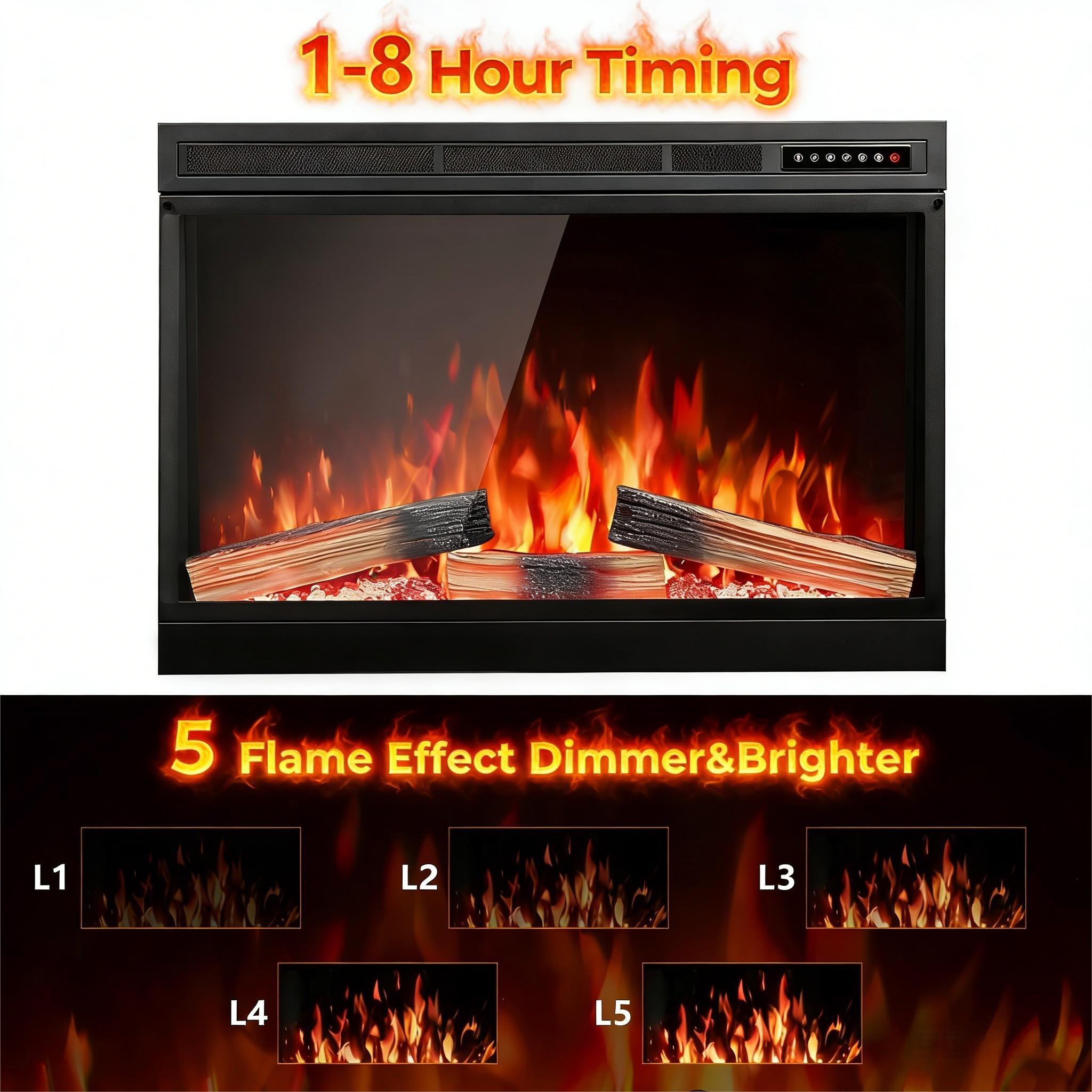 COWSAR LSRW-936BH Electric-Fireplace-Fireboxes - View #3