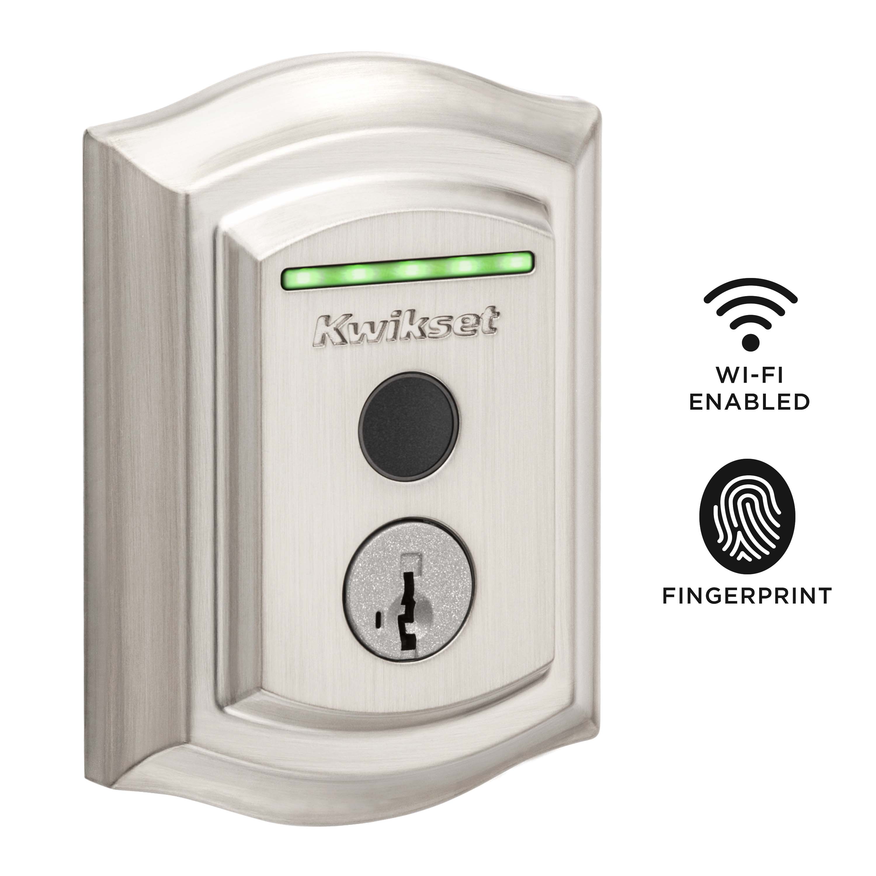 Kwikset Halo Fingerprint Wi-Fi Smart Door Lock, Keyless Touch Entry  Electronic Contemporary Deadbolt, No Hub Required App Remote Control（並行輸入品） 