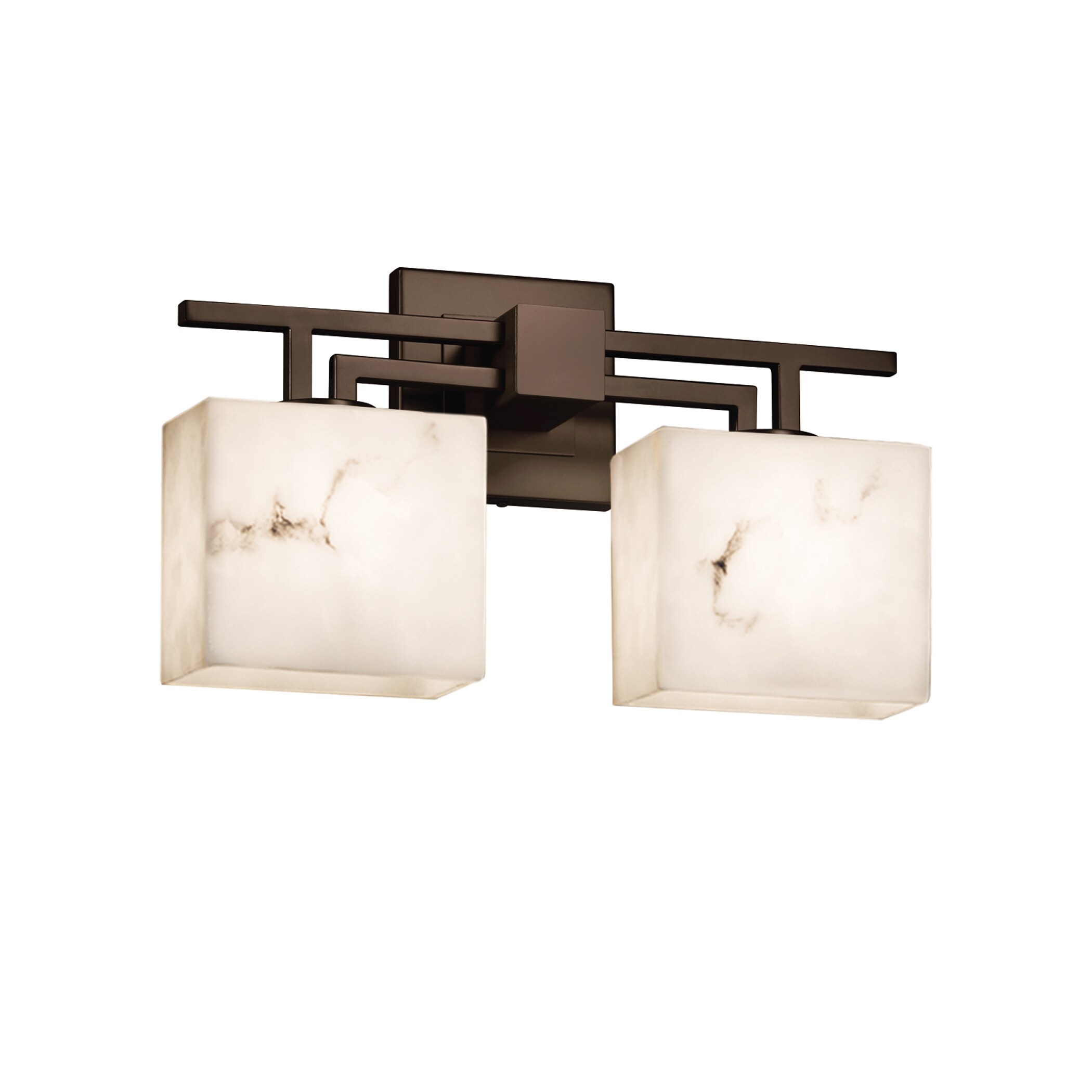 Justice Design Group FAL-8702-55-DB-LED2 LumenAria 16-in 2-Light Dark Bronze LED Transitional Vanity Light