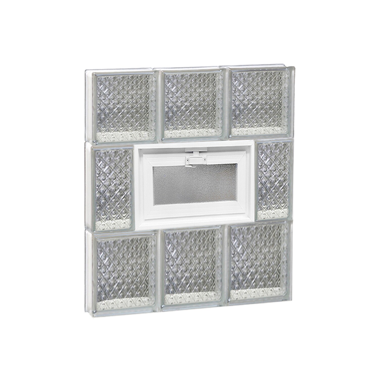 REDI2SET V1822DP Diamond Glass 17-1/4-in x 21-1/4-in Frameless Replacement Vented Glass Block Window