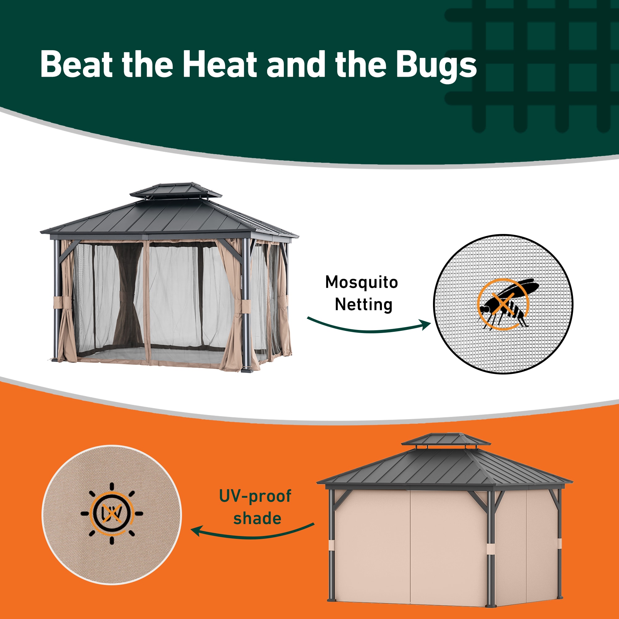 ELEVATE OUTDOORS IG10600042-1012 Wood-Resin-Gazebos - View #6