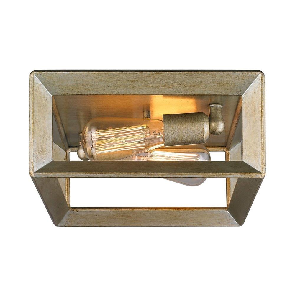 Golden Lighting 2073-FM WG Smyth 2 -Light 11.5-in Brushed Gold Flush Mount Light