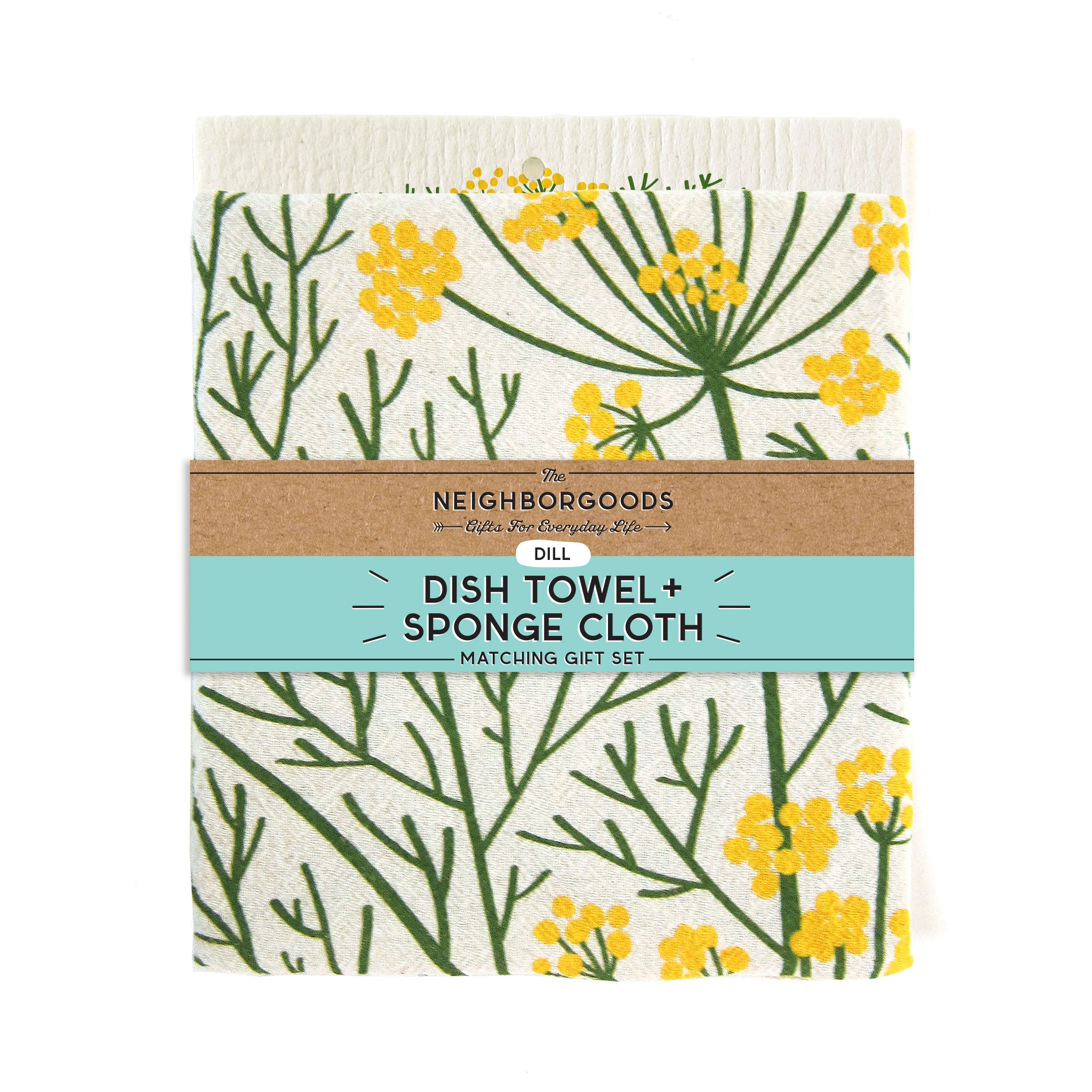 The Neighborgoods Dill Dish Towel and Sponge Cloth Gift Set #TSCDILL01