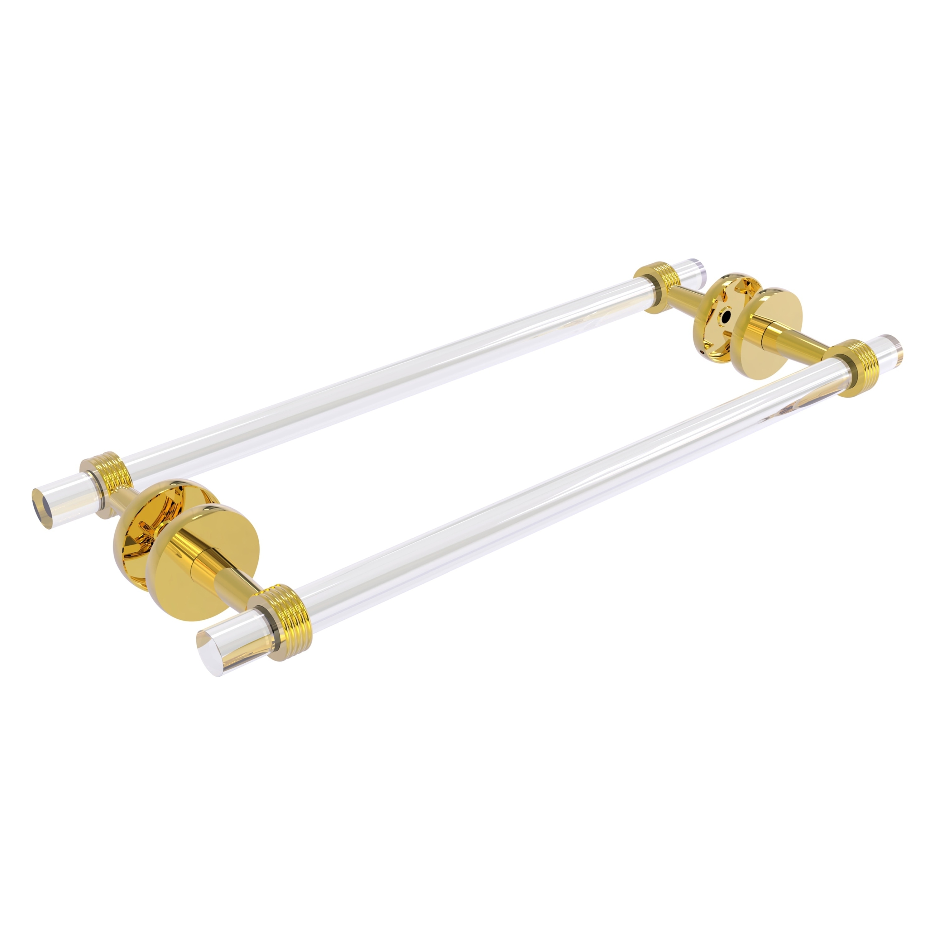 Allied Brass CV-41G-BB-18-PB Clearview 18-in double Polished Brass Wall mount Double Towel Bar