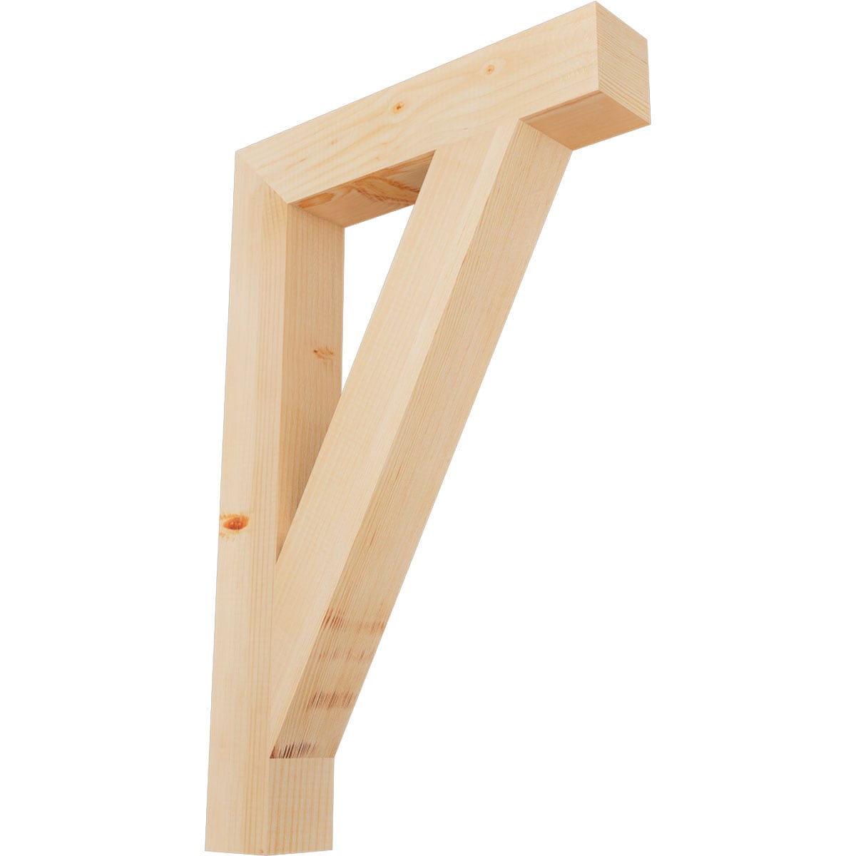 Ekena Millwork BKT04X22X34TRA05SDF Traditional block smooth 3-1/2-in x 22-in x 34-in Douglas fir Brown Wood Standard bracket