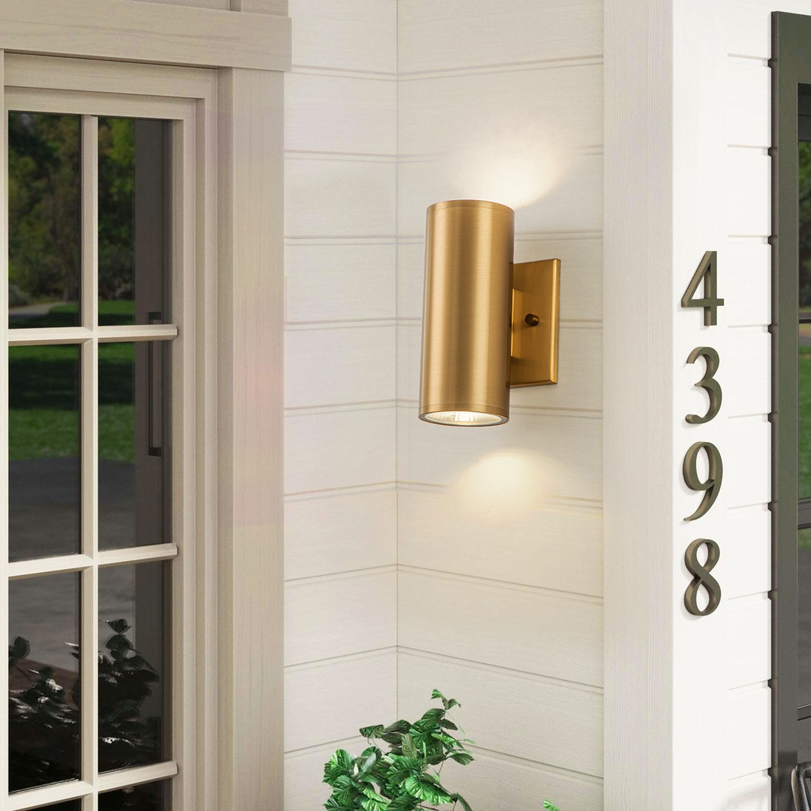 EDISLIVE Y81010000051848 7-in H Gold Hardwired Integrated LED Outdoor Wall Light