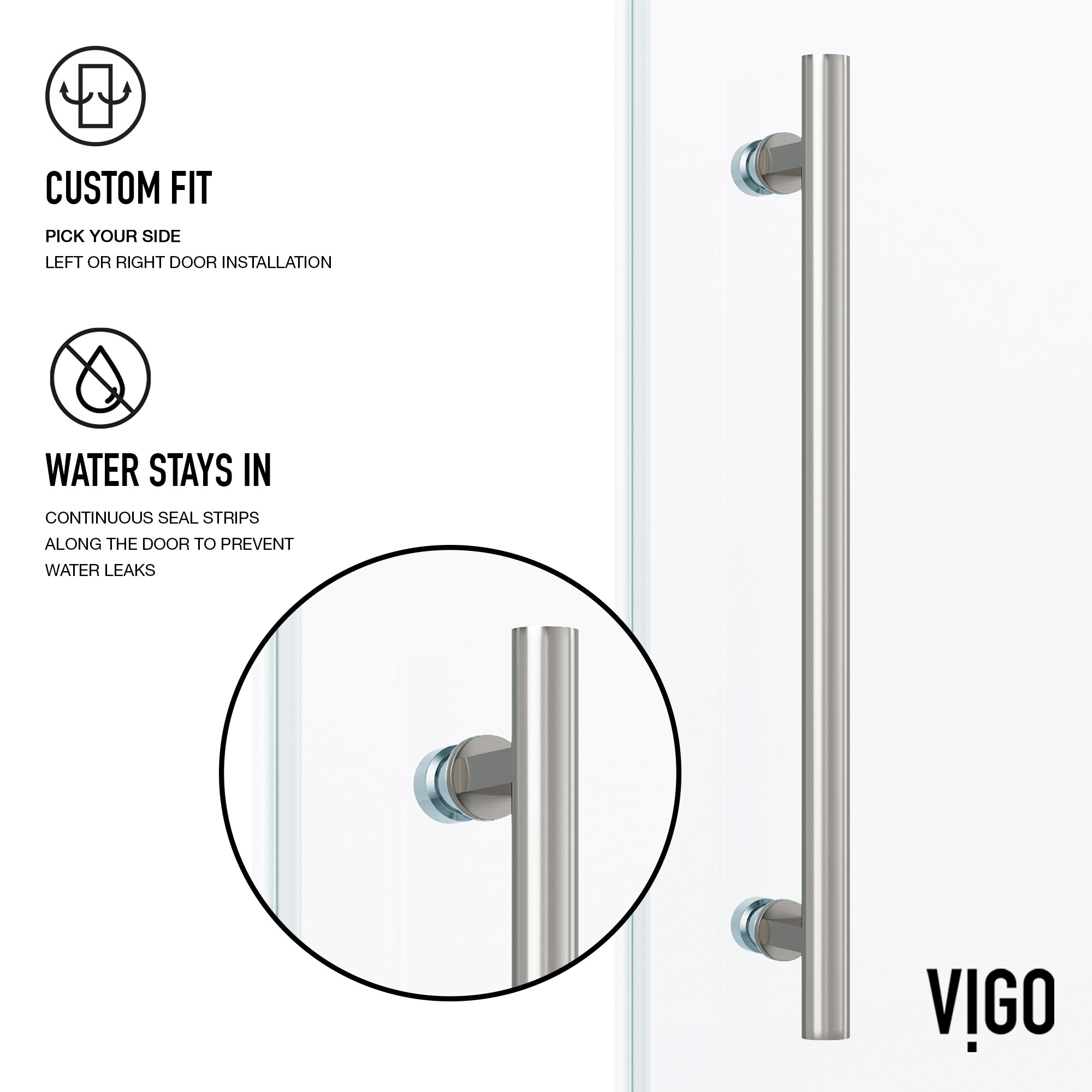 Elan 56-60" Stainless Steel Frameless Sliding Tub Door
