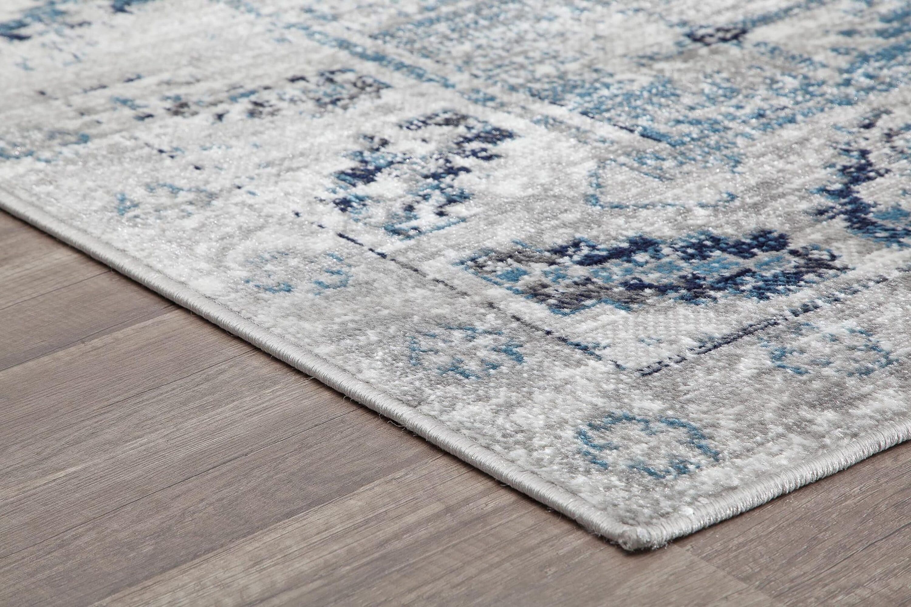 Misty Smoke Rectangular Synthetic Stain-Resistant Area Rug