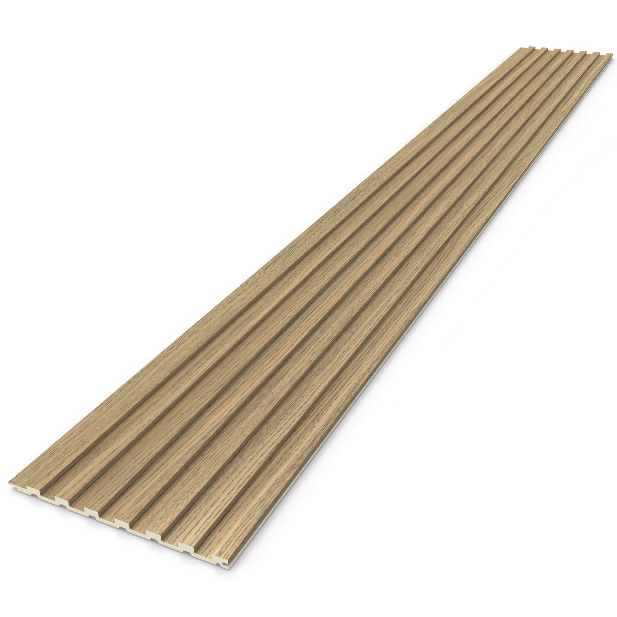 SUNWINGS APLX-GRY-8 4-ft Fluted Beige Vinyl Shiplap Wall Plank ( 8 -Pack , Covers 15.55-sq ft )