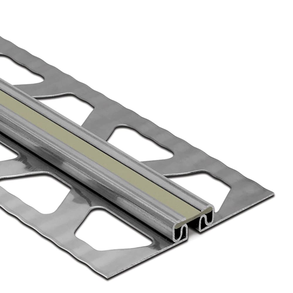 Schluter Systems EKSB25G Dilex-EKSB 0.094-in W x 98.5-in L Grey Steel Movement joint Tile Edge Trim