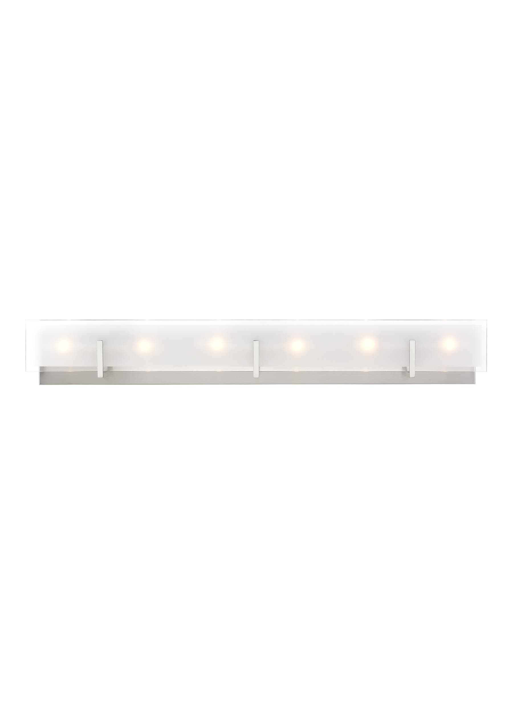 Syll 38" Brushed Nickel 6-Light Vanity Fixture with Glass Shade