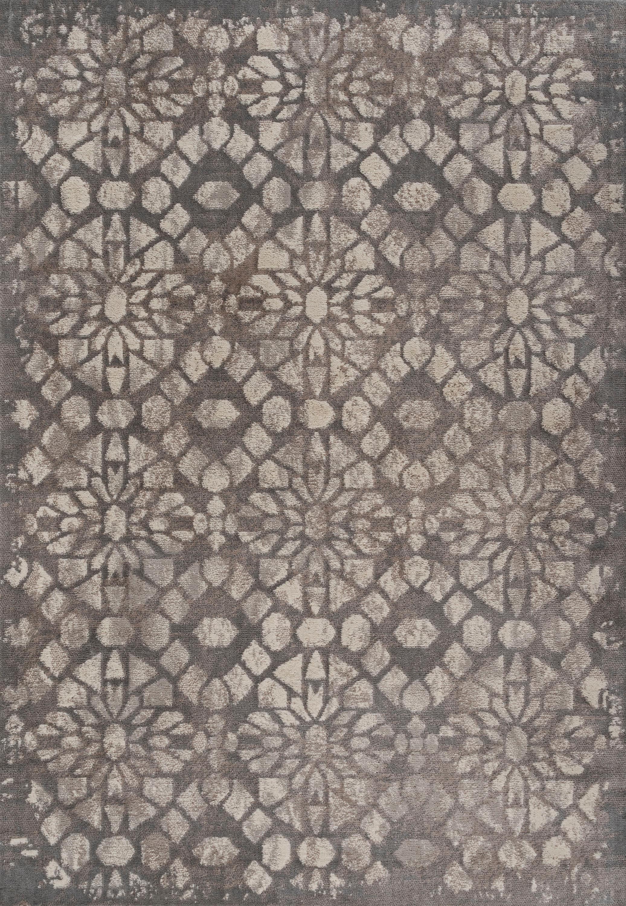 Gray Geometric Synthetic 3' x 5' Reversible Area Rug