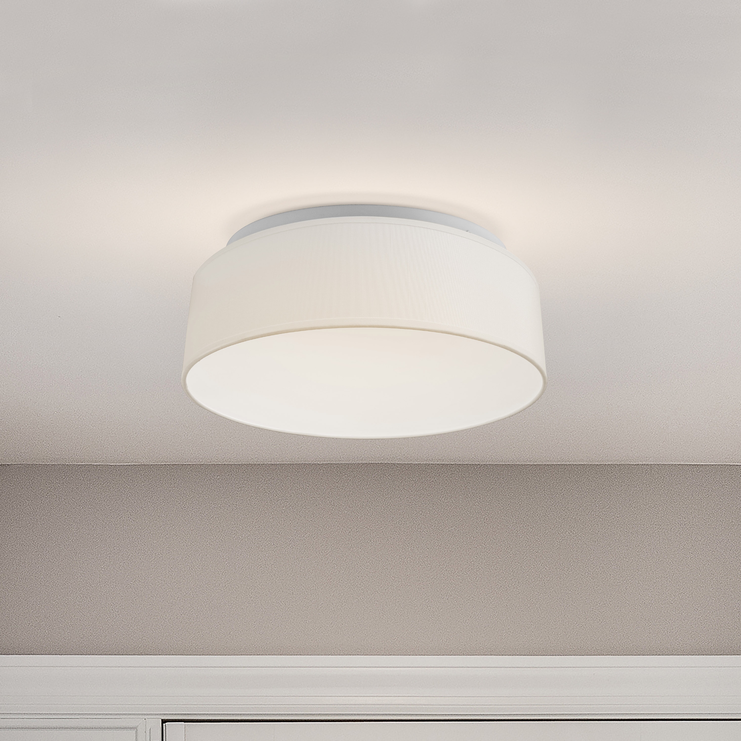 SATCO NUVO Nuvo 1-Light 15-in White LED Flush Mount Light ENERGY STAR