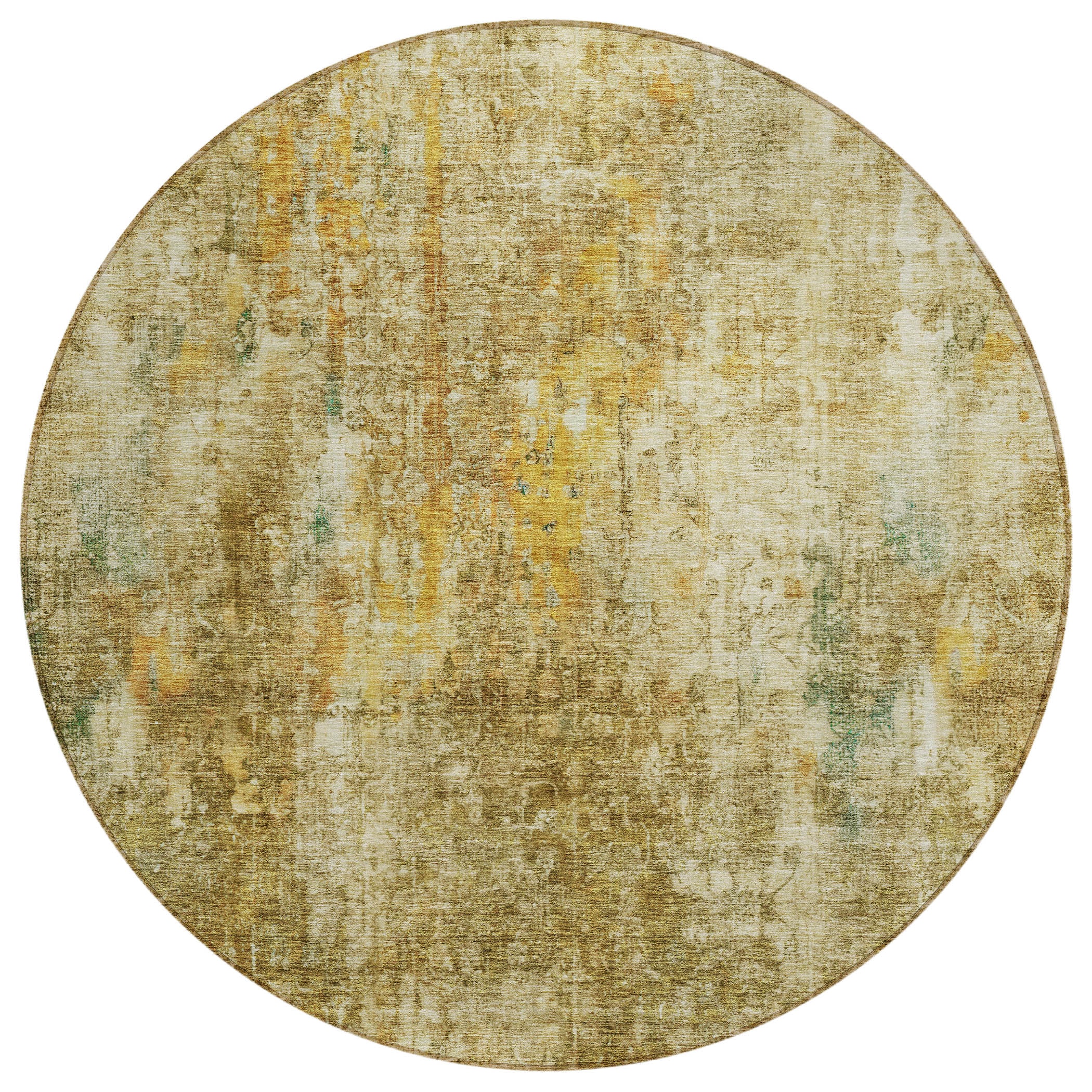 Addison Rugs ACN655BR8RO Chantille ACN655BR 8 x 8 (ft) Polyester Brown Round Indoor/Outdoor Geometric Machine washable Area rug
