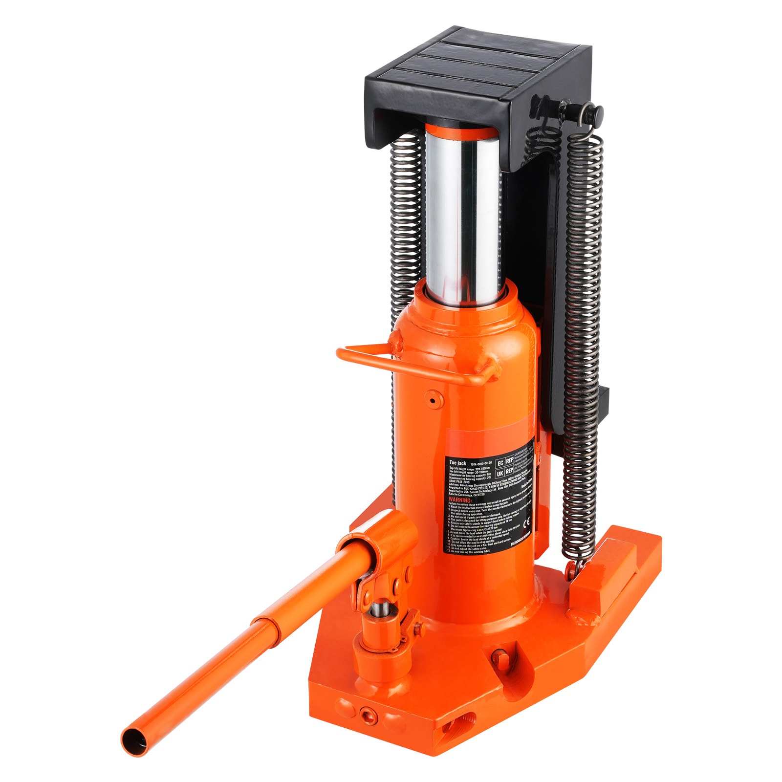 Mecale 10-Ton Hydraulic Toe Jack 20-Ton Top Machine Lifting Jack for Industrial and Machinery