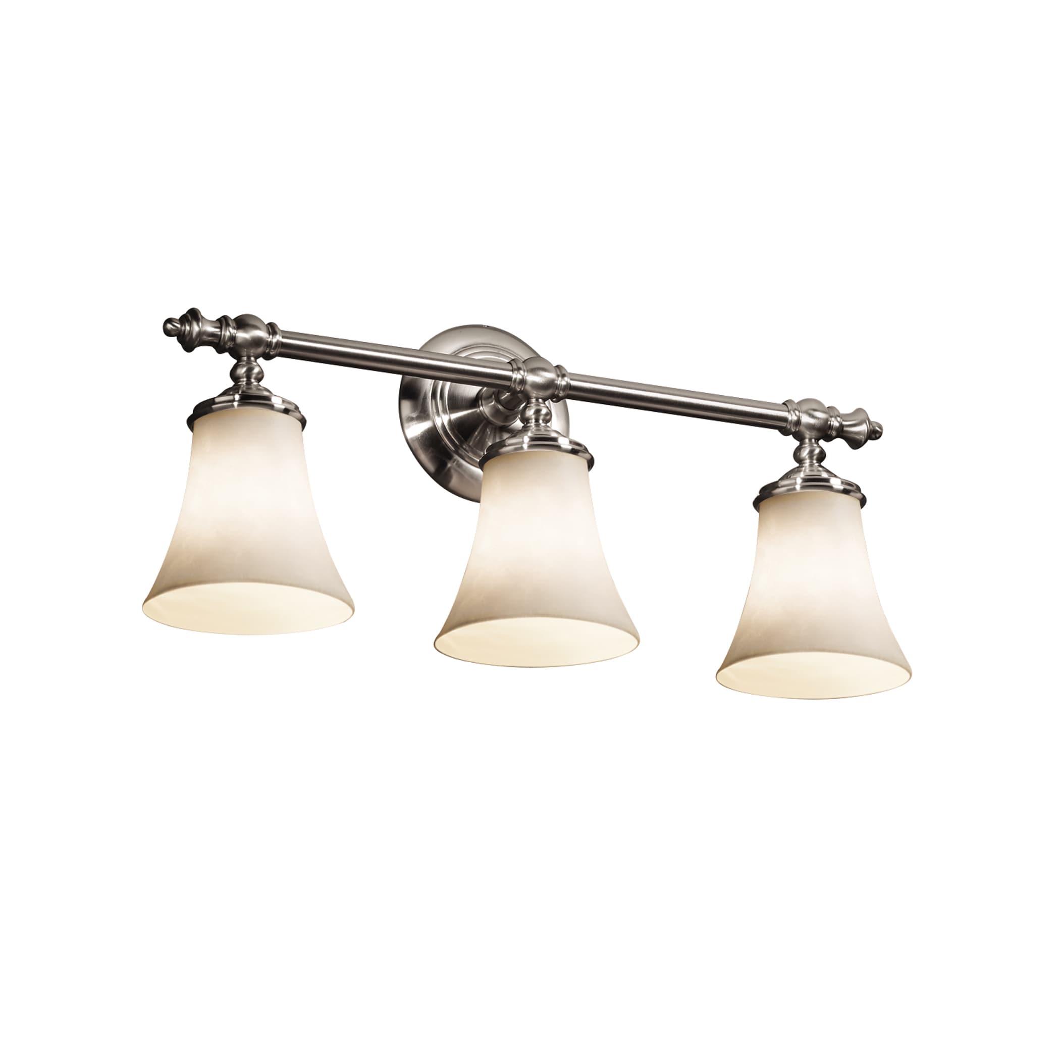 Justice Design Group CLD-8523-20-NCKL Clouds 22.75-in 3-Light Brushed Nickel Transitional Vanity Light