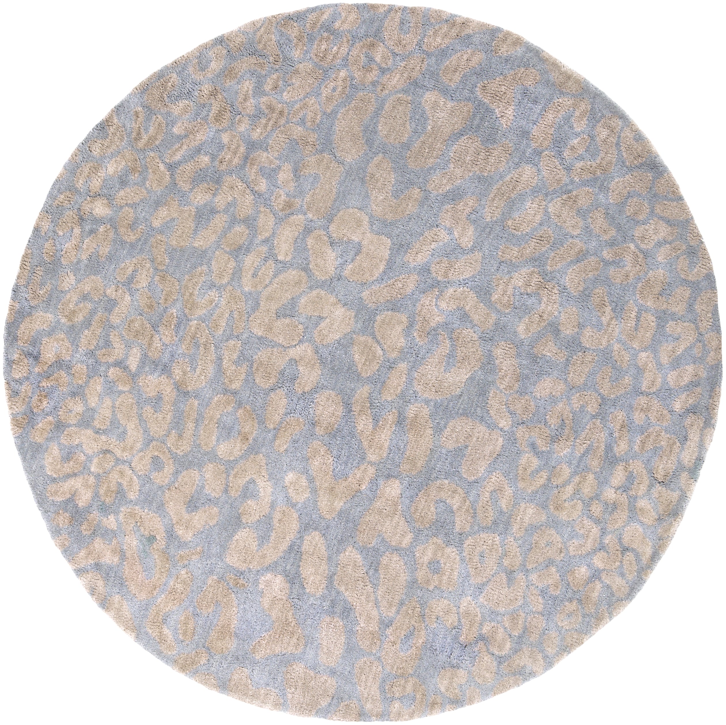 Livabliss ATH5001-6RD Athena 6 x 6 (ft) Tufted Wool Medium Gray Round Indoor Animal print Lodge Area rug