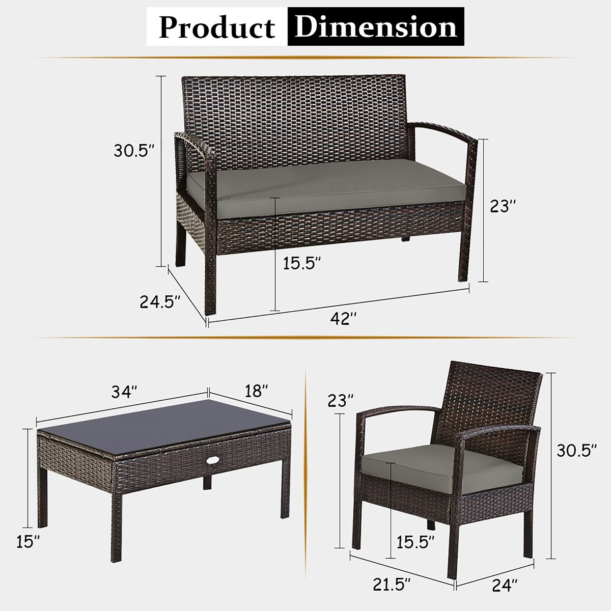 Costway GMA00115 Patio-Conversation-Sets - View #4