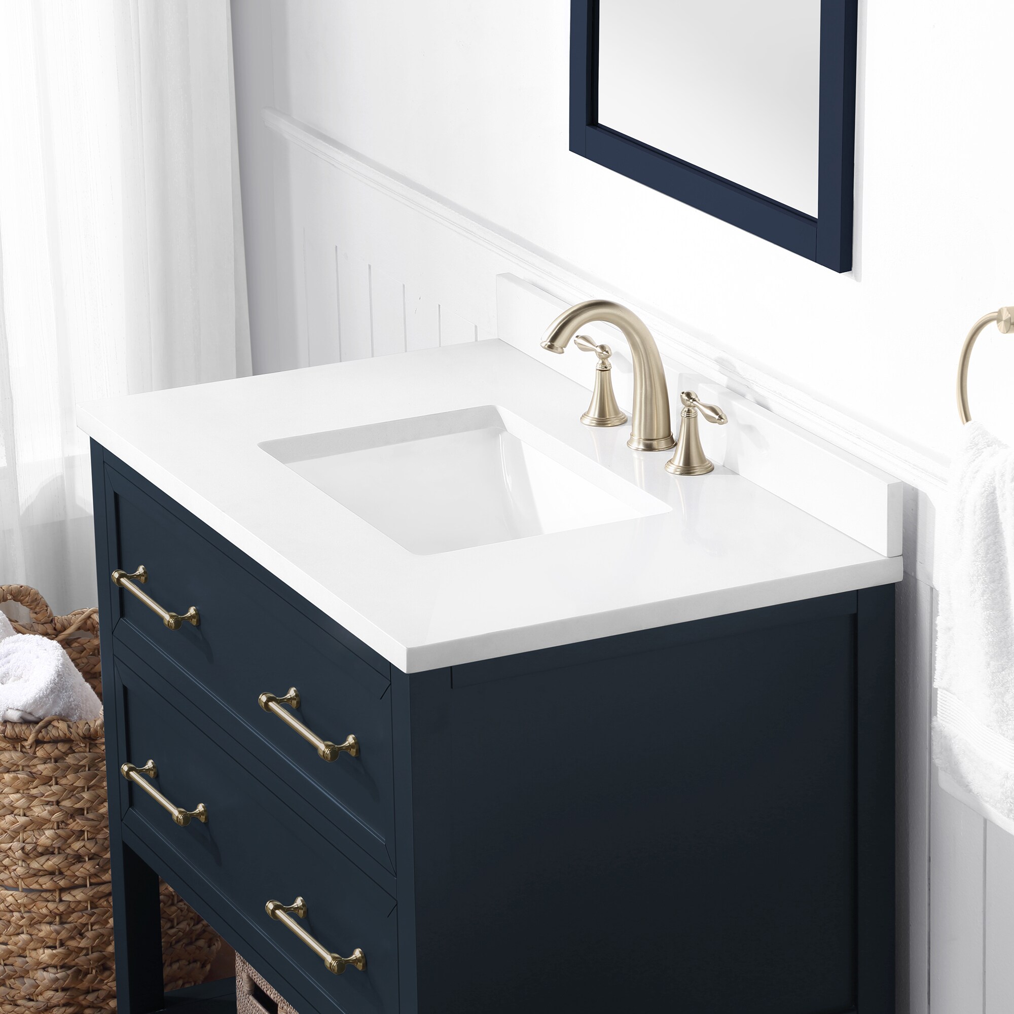 allen + roth A+R 60-IN WINDSOR BLUE VANITY at