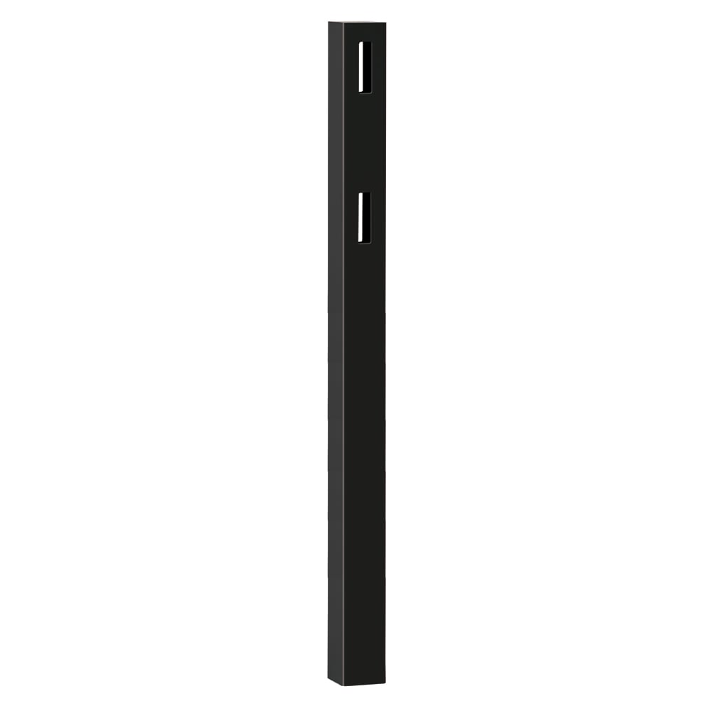 Outdoor Essentials 169098 Ranch 2-Rail 5-ft H x 5-in W Black Vinyl Flat-top Line Fence Post (Unassembled)