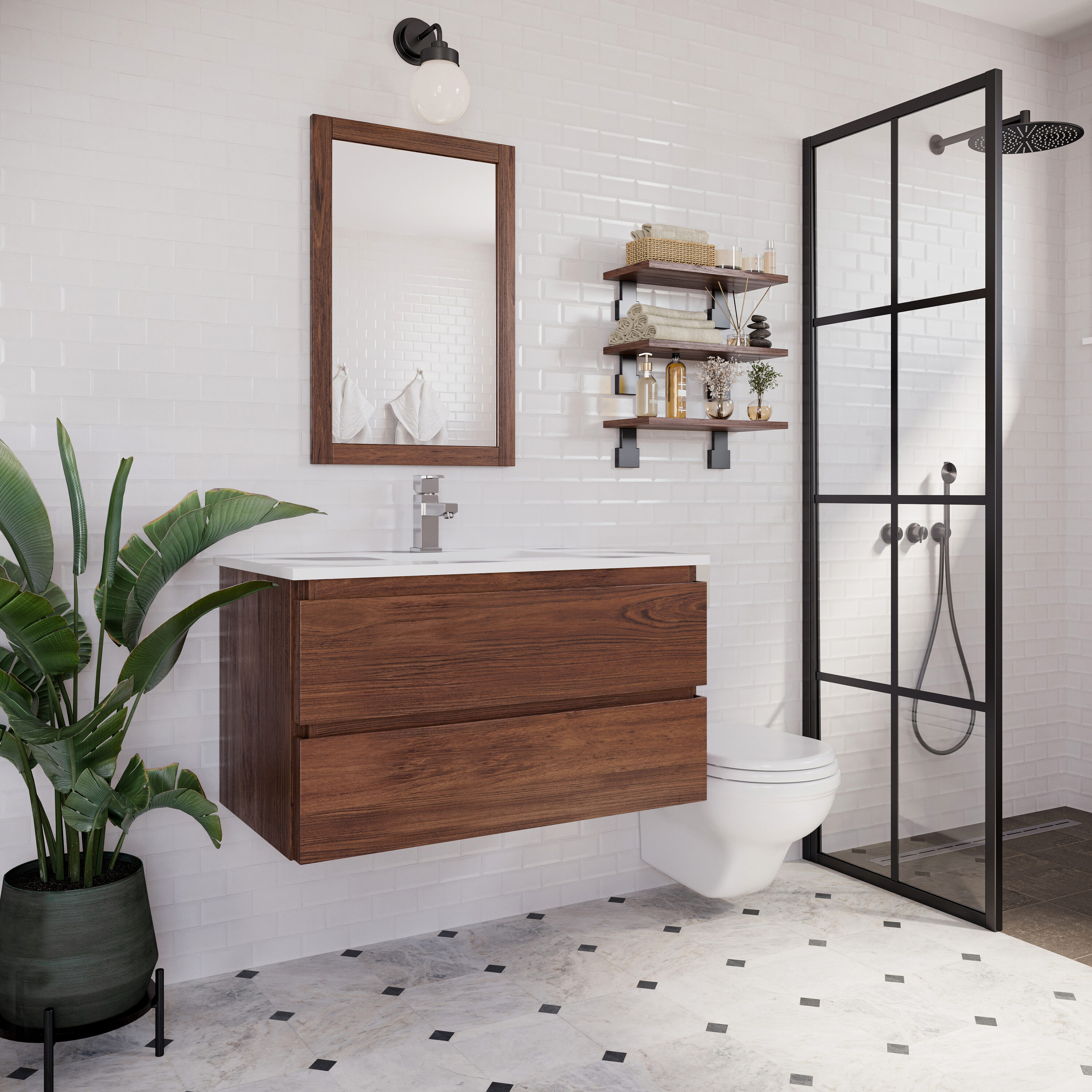 Fresca FCB3136WWAL-CWH-U Bath-Vanity-Combo - View #5
