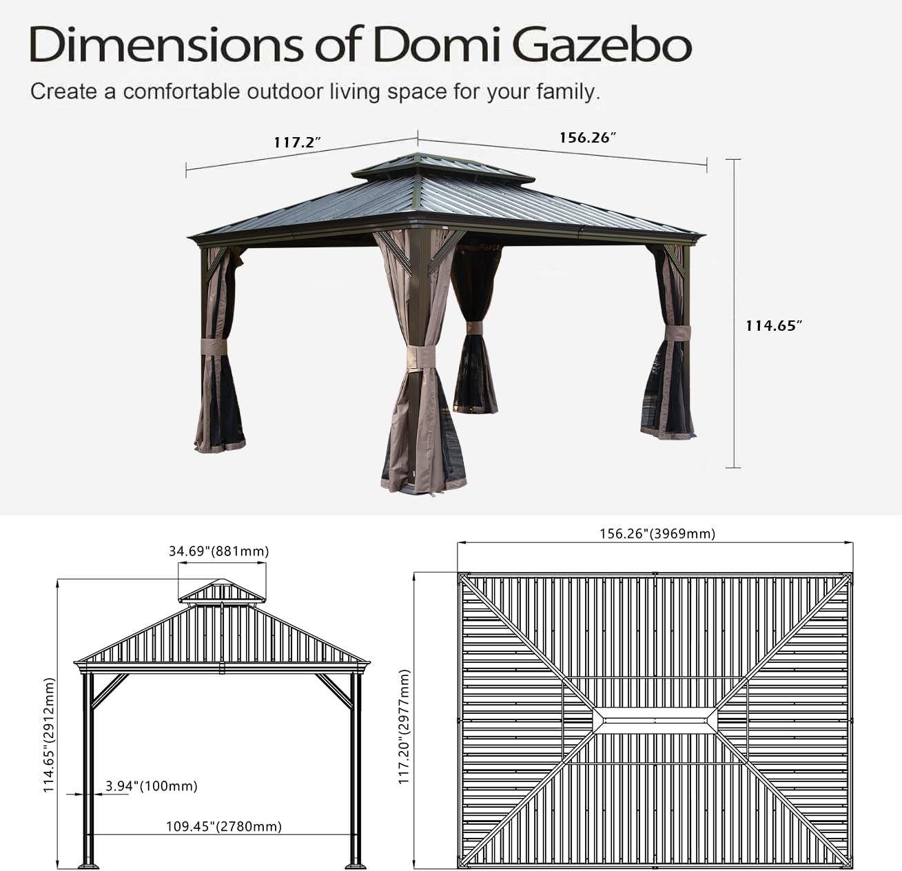 Wooakway FXLS0609-604A264 Wood-Resin-Gazebos - View #2