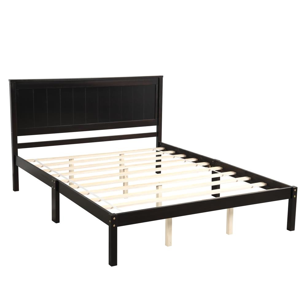Clihome WM-1914WF20-AP Platform Bed Brown Queen Wood Platform Bed